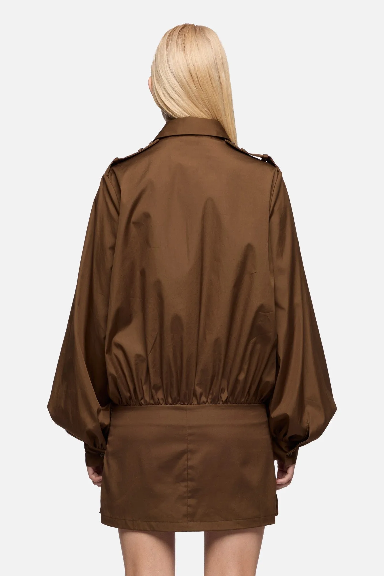UTILITY MINI DRESS in Poplin Toffee sold by 7 For All Mankind product image thumbnail 5