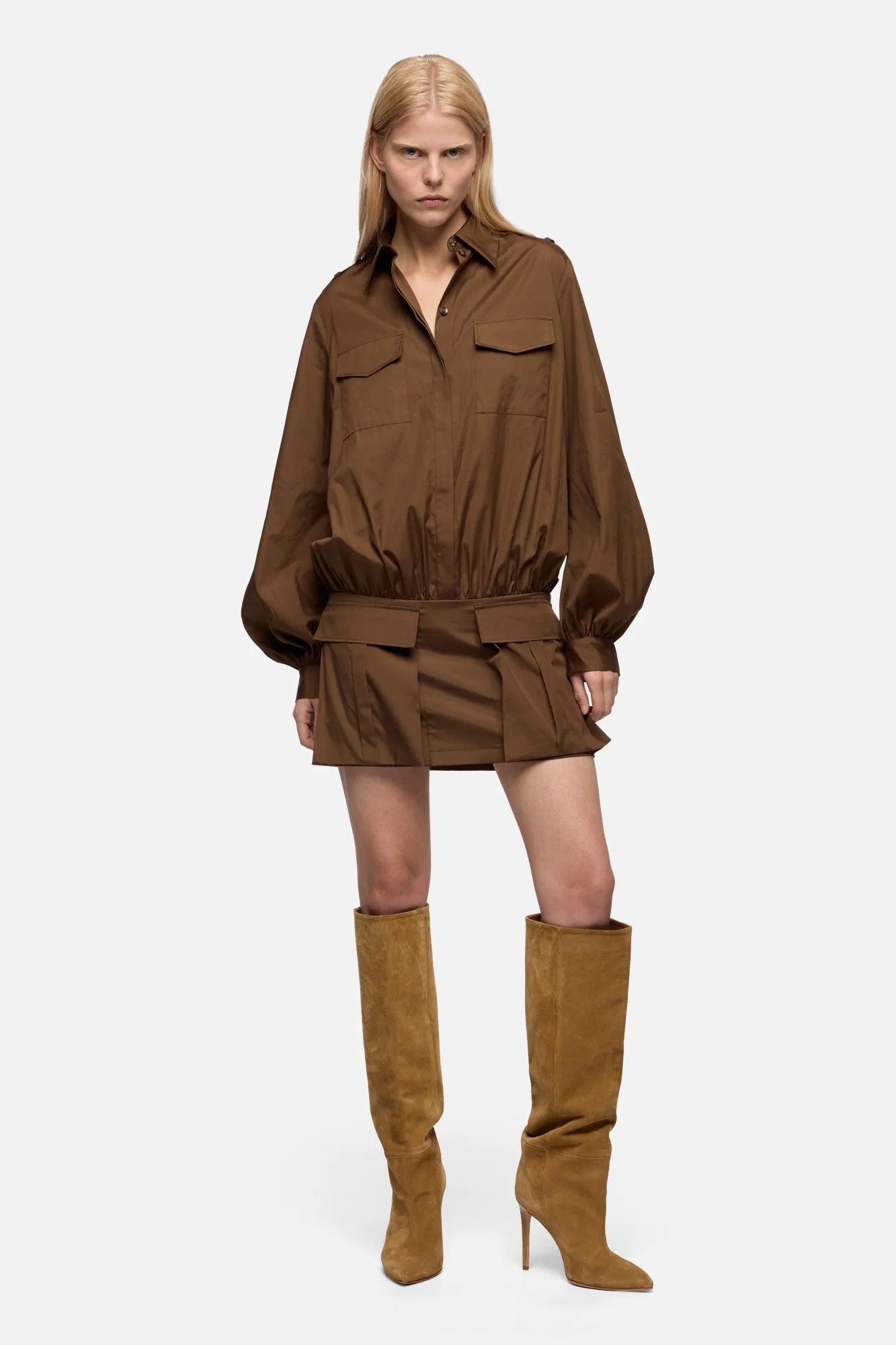 UTILITY MINI DRESS in Poplin Toffee sold by 7 For All Mankind product image thumbnail 2