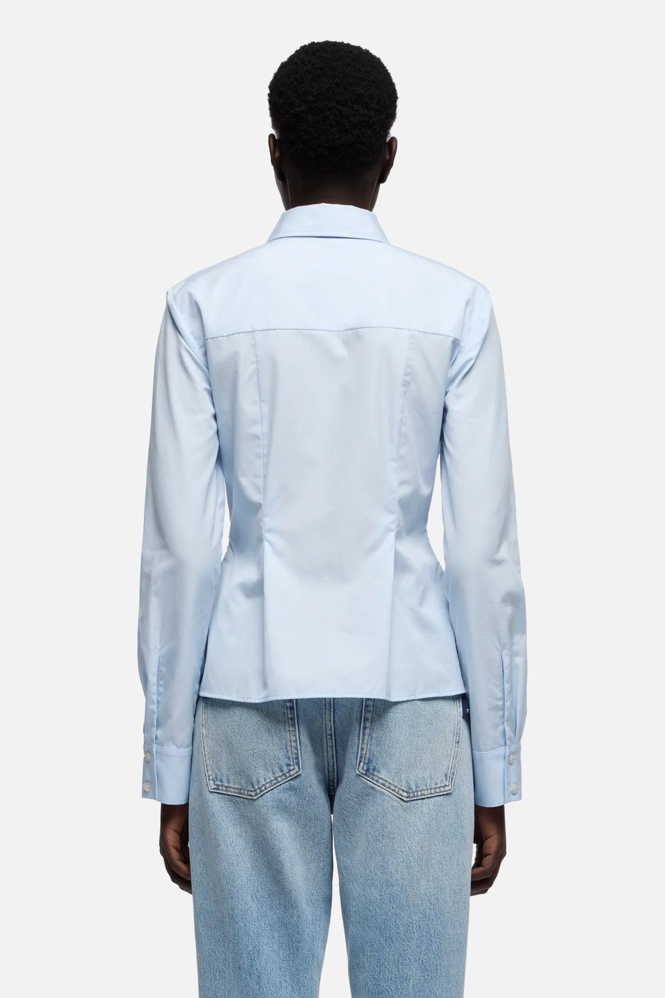 SLANT MILITARY SHIRT in Poplin Light Blue sold by 7 For All Mankind product image thumbnail 5