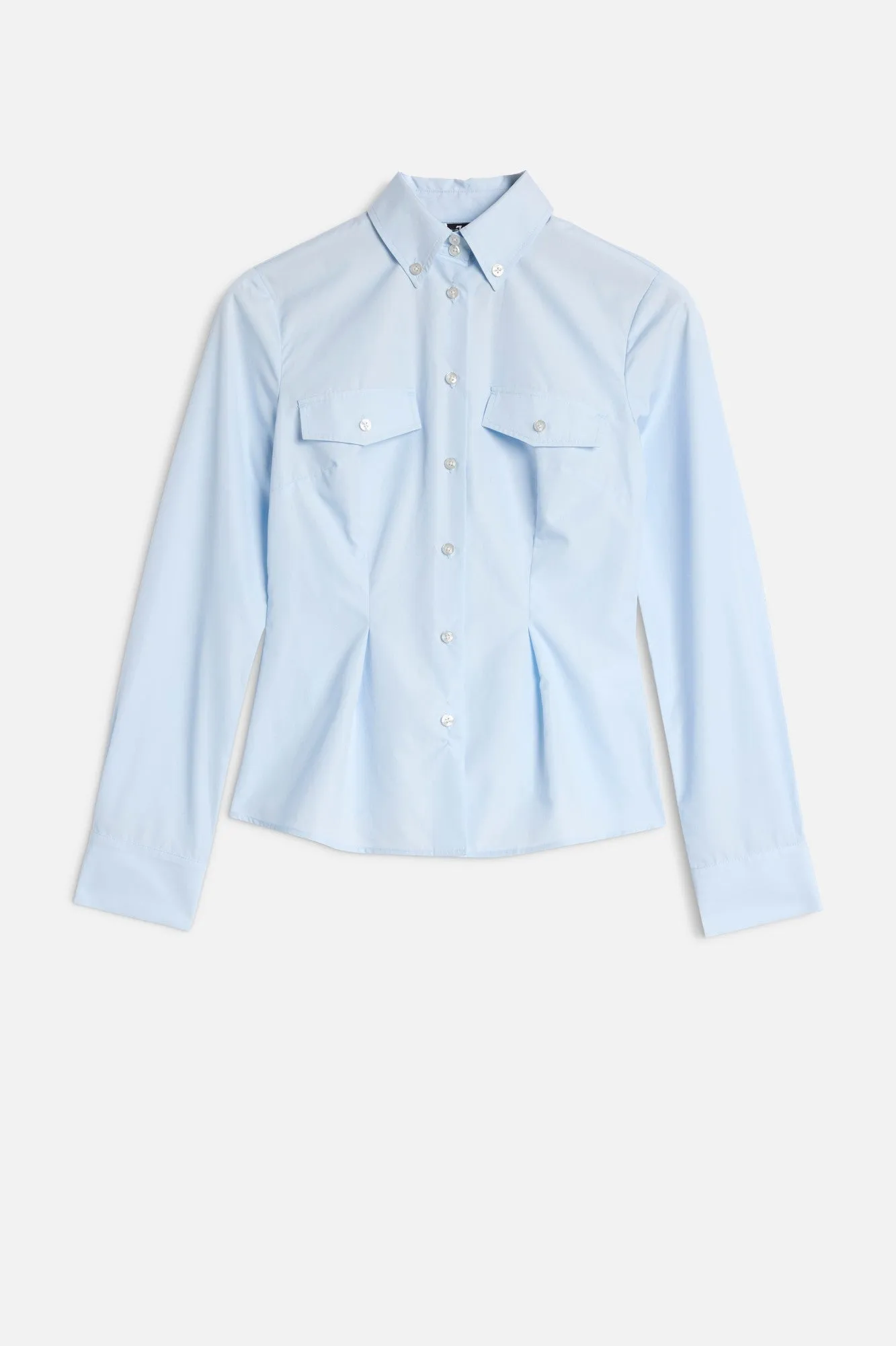 SLANT MILITARY SHIRT in Poplin Light Blue sold by 7 For All Mankind