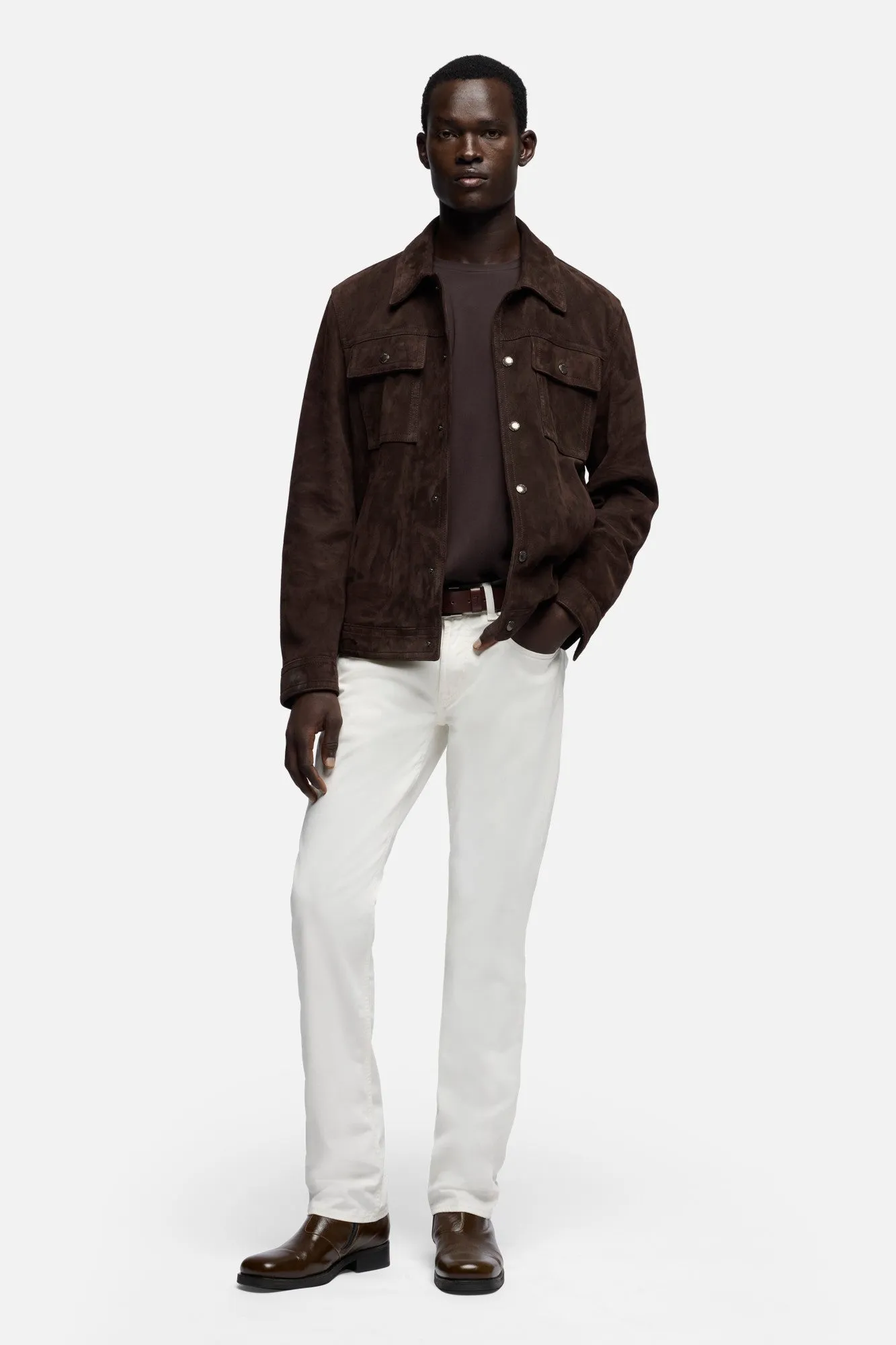 THE STRAIGHT in Luxe Performance Sateen Chalk sold by 7 For All Mankind product image thumbnail 2