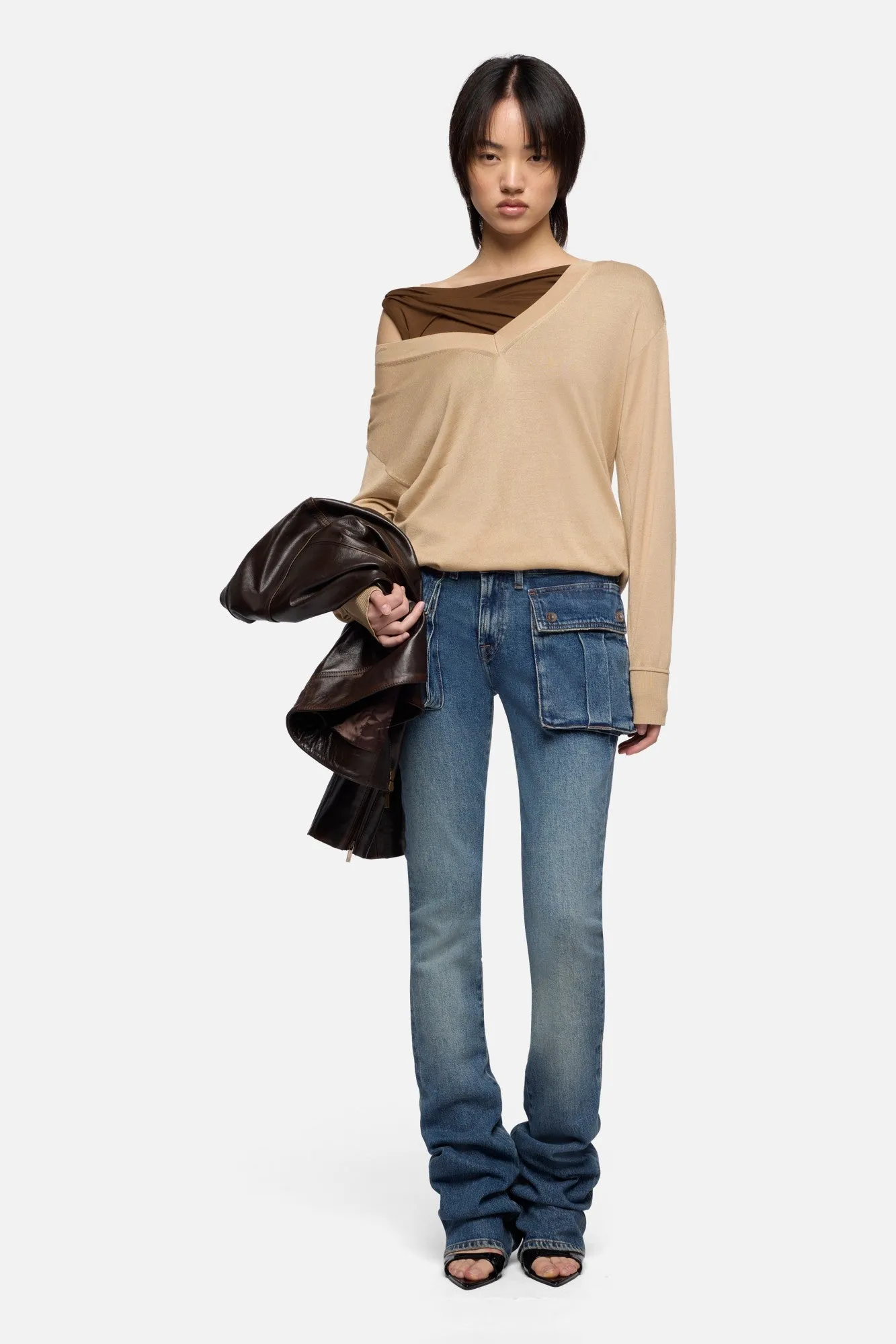 CARGO LOW SKINNY BOOT in Denim Velocity sold by 7 For All Mankind product image thumbnail 2