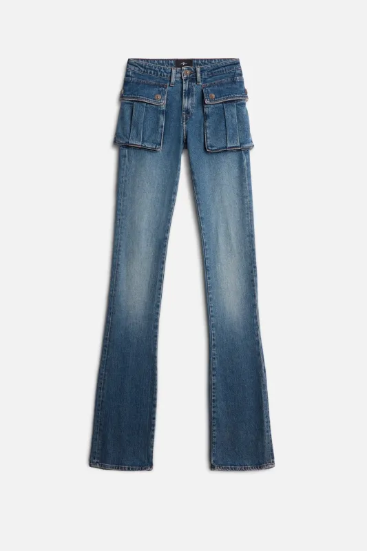 CARGO LOW SKINNY BOOT in Denim Velocity sold by 7 For All Mankind