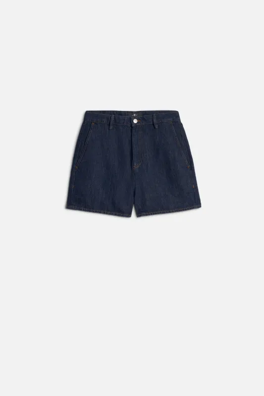 TROUSER SHORT in Indigo Linen Blossom sold by 7 For All Mankind