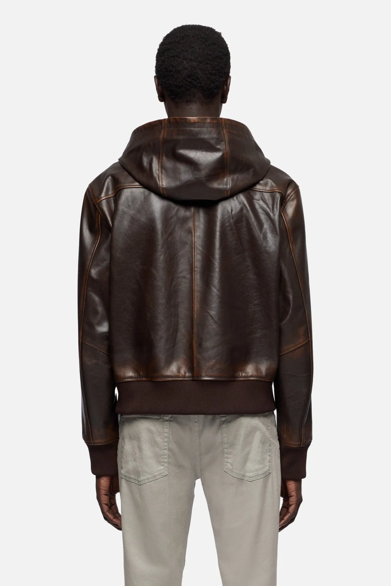 ZIP UP HOODIE in Leather Espresso sold by 7 For All Mankind product image thumbnail 5