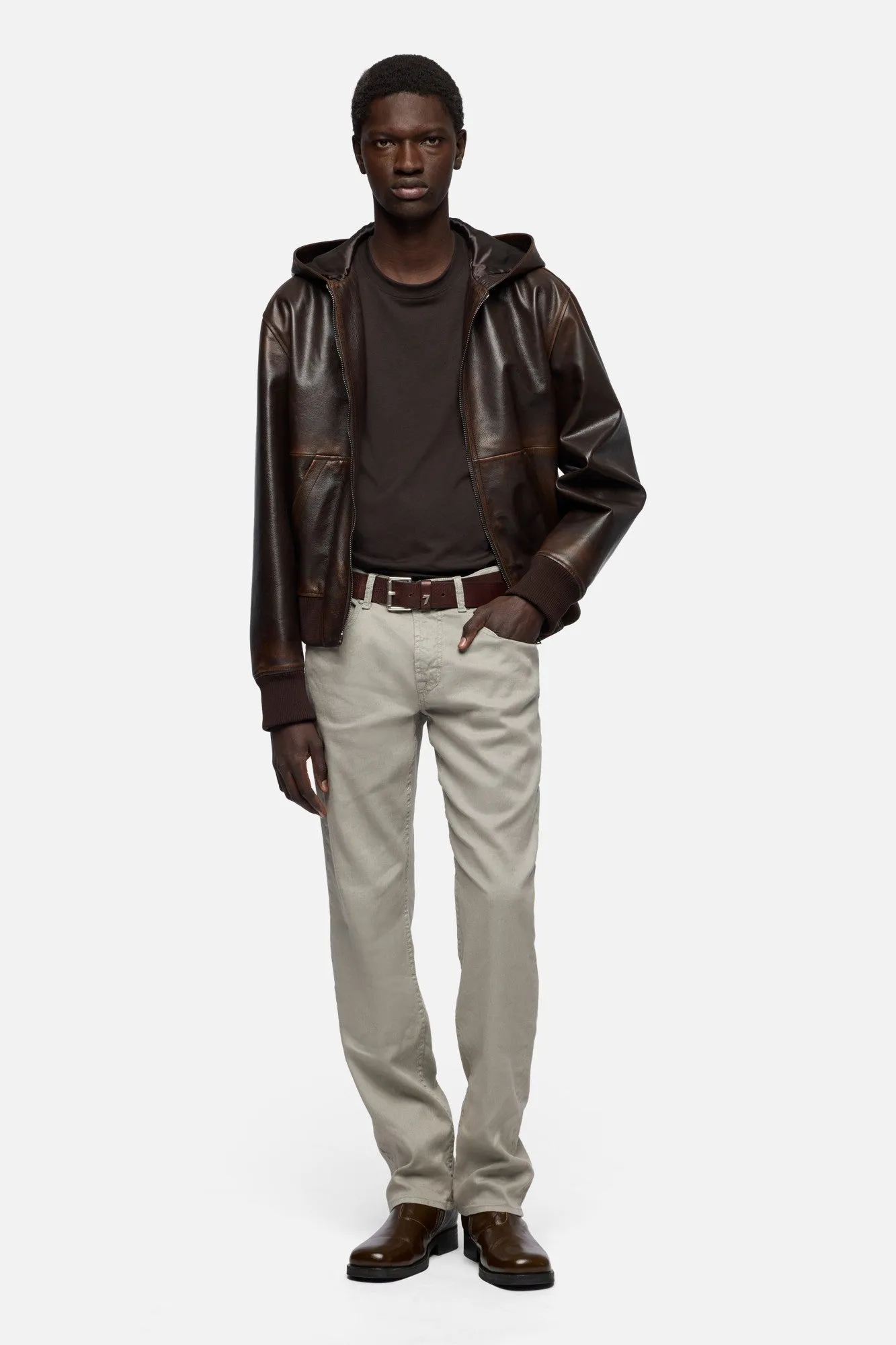 ZIP UP HOODIE in Leather Espresso sold by 7 For All Mankind product image thumbnail 2