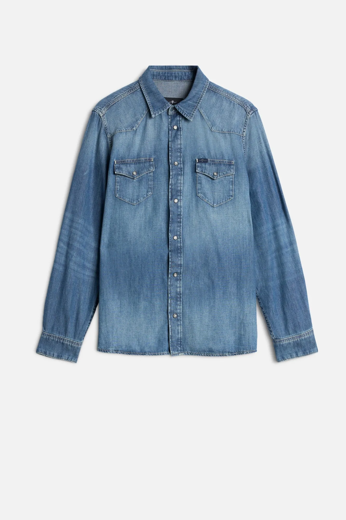 DENIM WESTERN SHIRT in Border sold by 7 For All Mankind