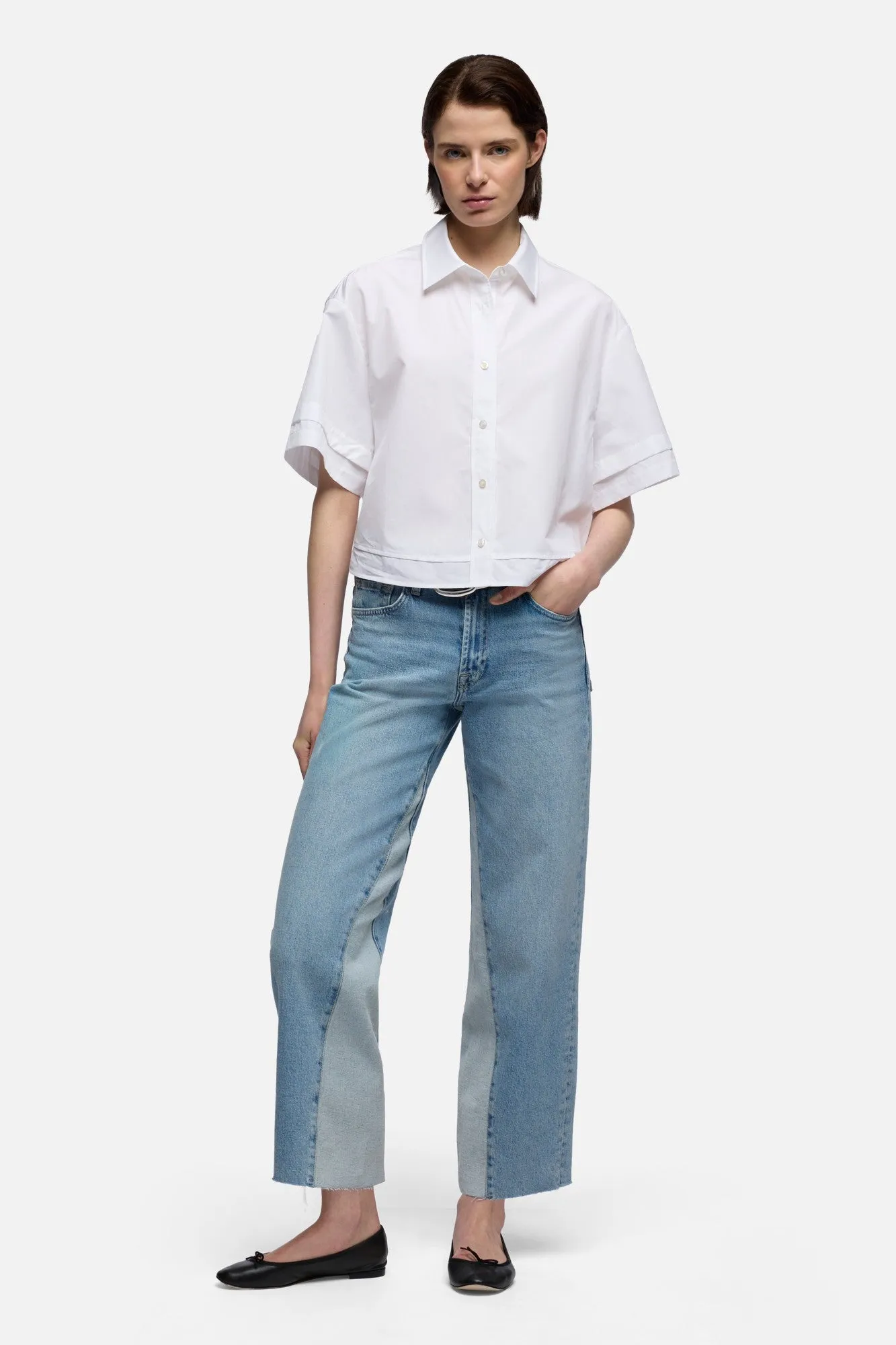 PANELED STOVEPIPE STRAIGHT ANKLE in MANKIND Seabreeze sold by 7 For All Mankind product image thumbnail 2