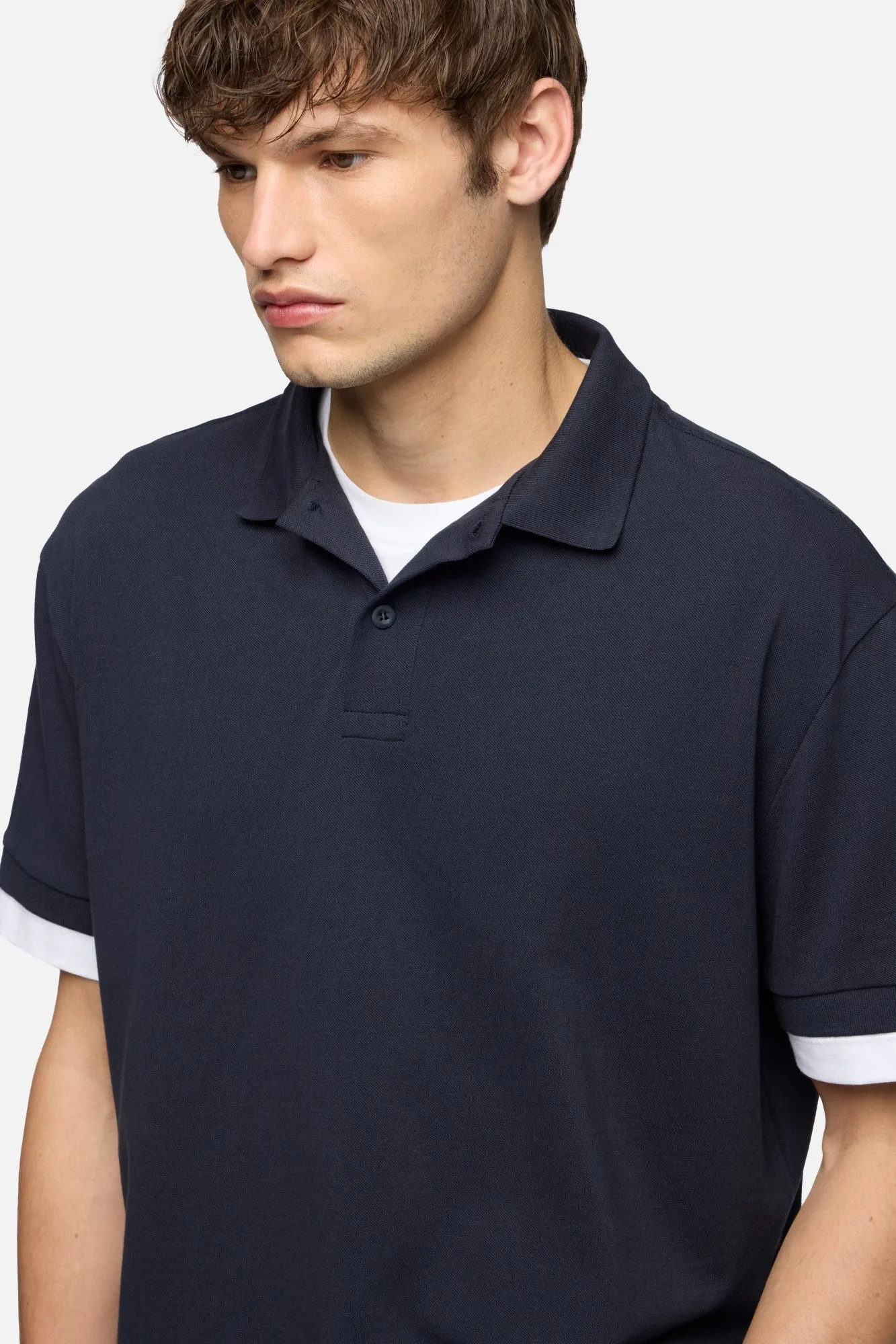 DOUBLE LAYER POLO in Midnight sold by 7 For All Mankind product image thumbnail 4