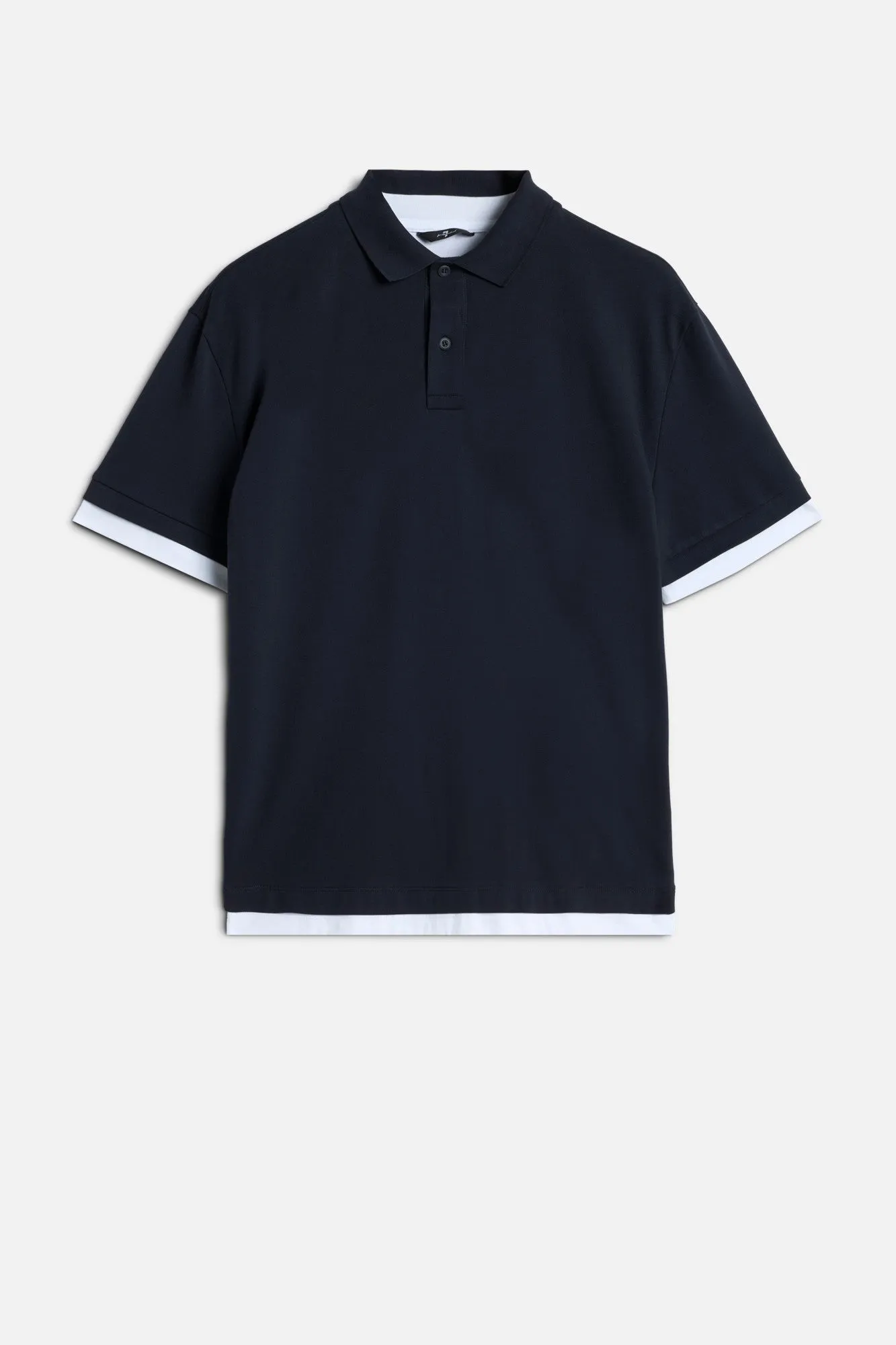DOUBLE LAYER POLO in Midnight sold by 7 For All Mankind