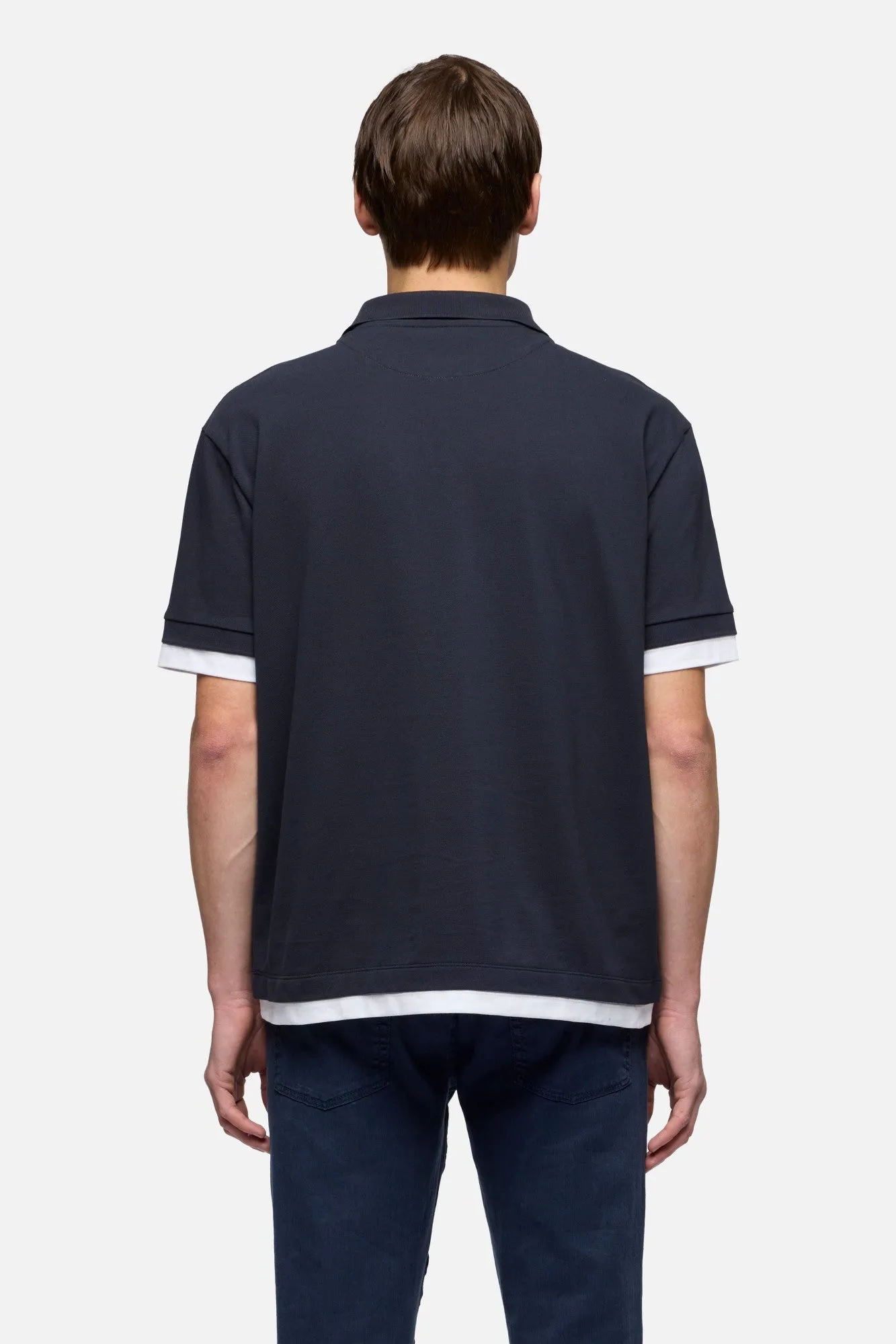 DOUBLE LAYER POLO in Midnight sold by 7 For All Mankind product image thumbnail 5