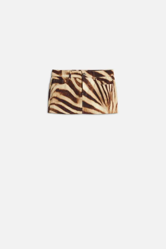 MINI SKIRT in Canvas Zebra made by 7 For All Mankind