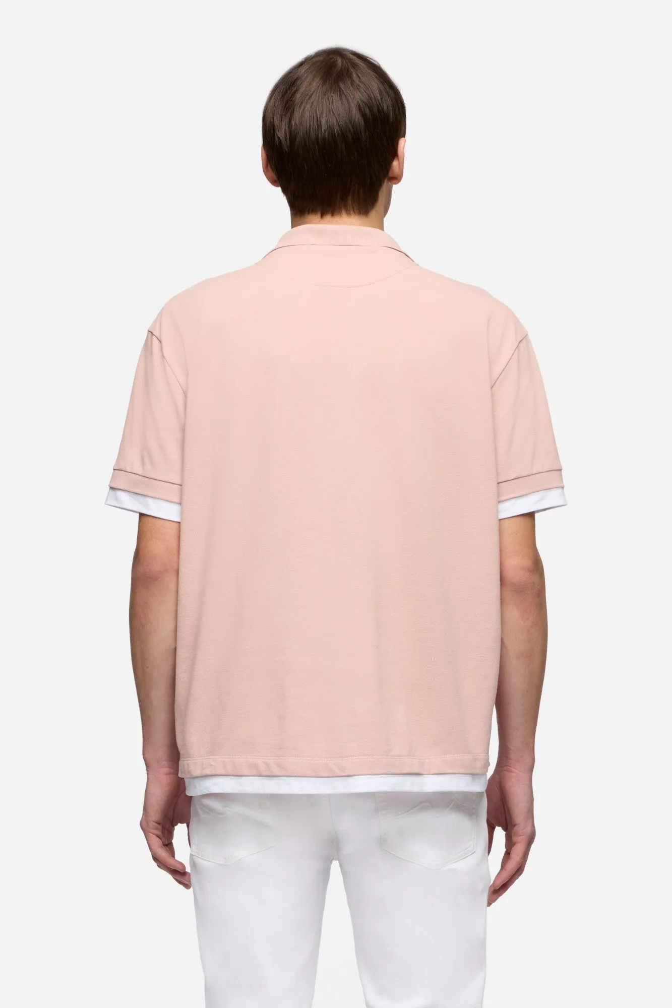 DOUBLE LAYER POLO in Rose sold by 7 For All Mankind product image thumbnail 5