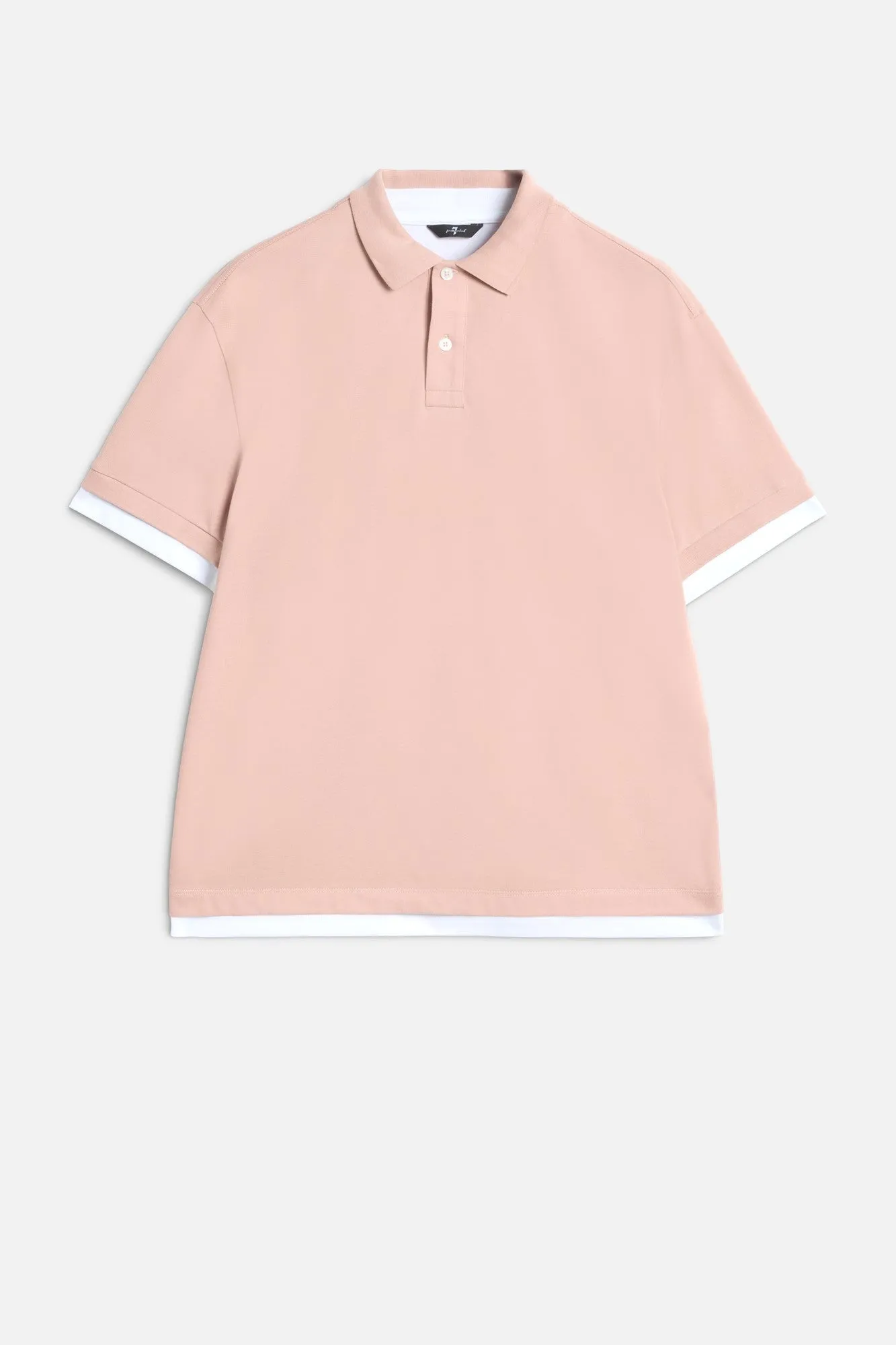 DOUBLE LAYER POLO in Rose sold by 7 For All Mankind