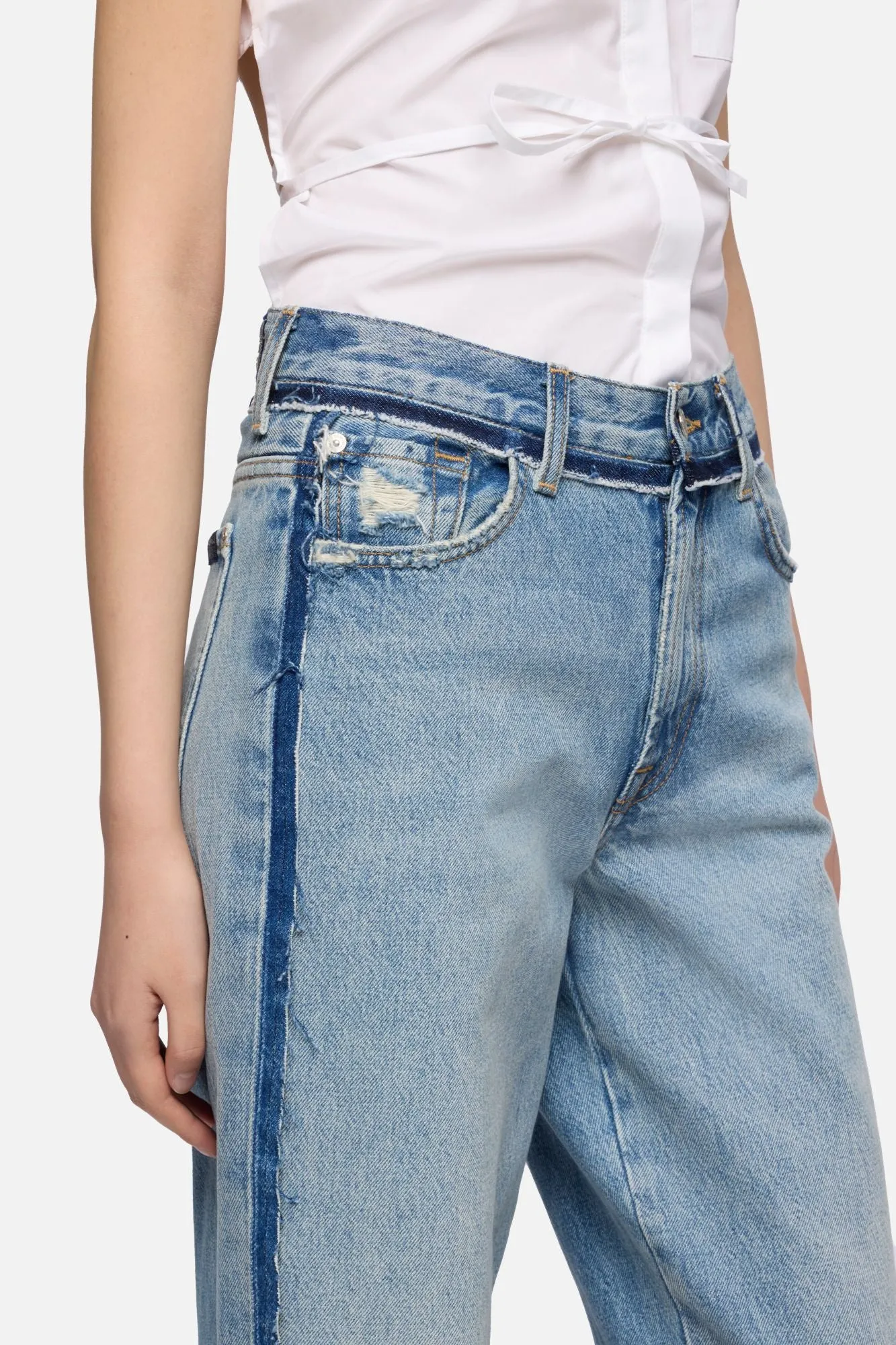 STOVEPIPE STRAIGHT ANKLE in MANKIND Sapphire Dust sold by 7 For All Mankind product image thumbnail 4