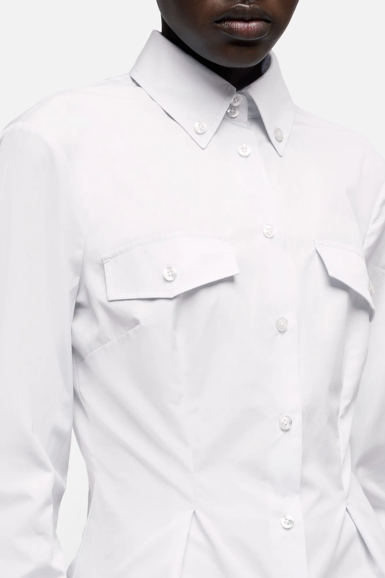 SLANT MILITARY SHIRT in Poplin Optical White sold by 7 For All Mankind product image thumbnail 4