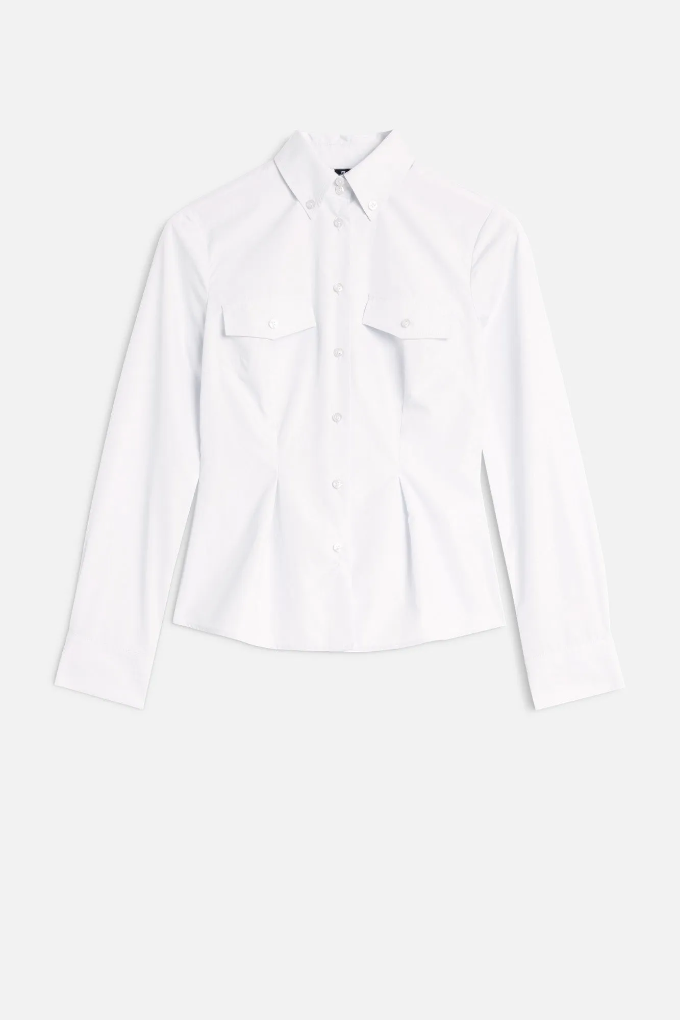 SLANT MILITARY SHIRT in Poplin Optical White sold by 7 For All Mankind