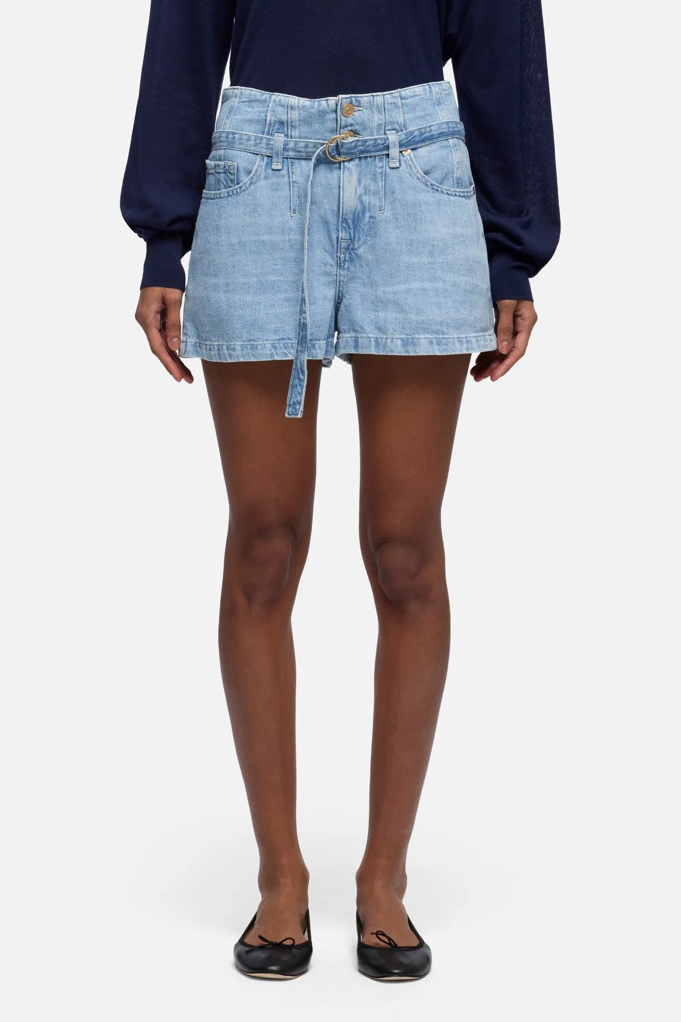 BELTED SHORT in Linen Kansas sold by 7 For All Mankind product image thumbnail 3