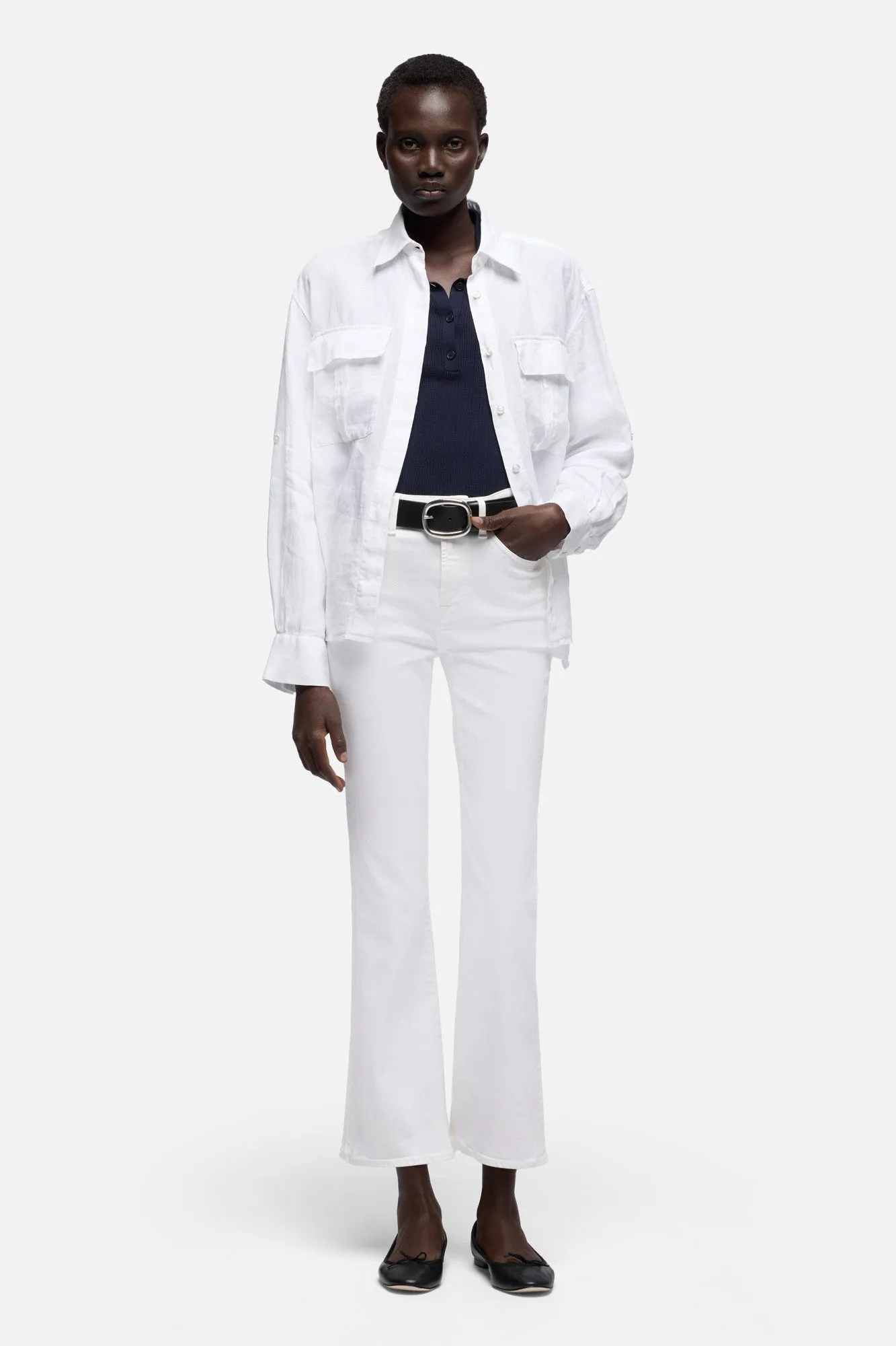 PIPED COLLAR POLO in Navy sold by 7 For All Mankind product image thumbnail 2