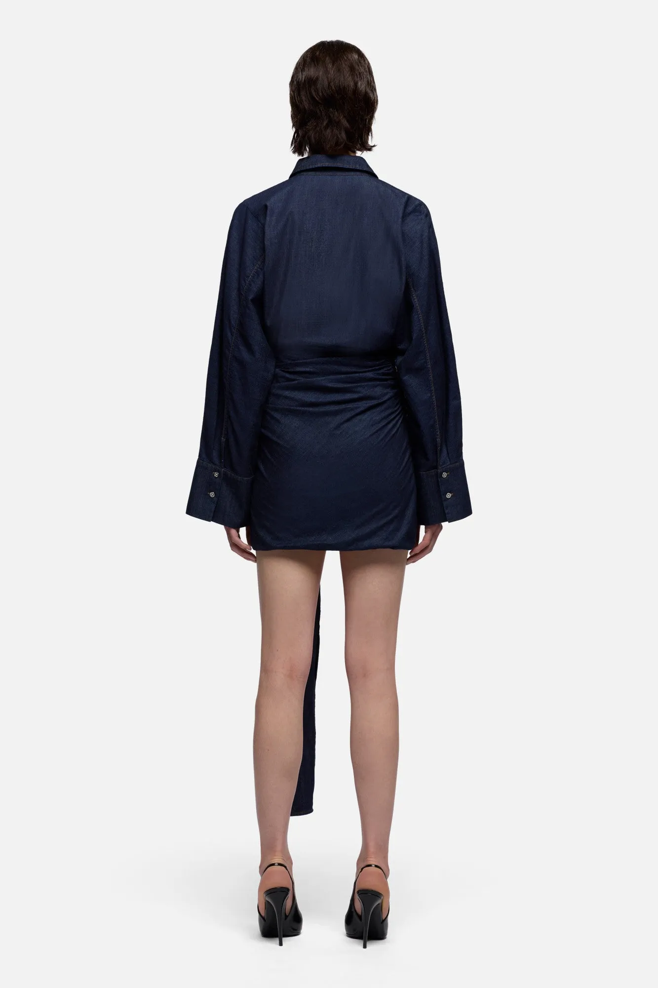 WAIST TIE DRESS in Denim Abyss sold by 7 For All Mankind product image thumbnail 5