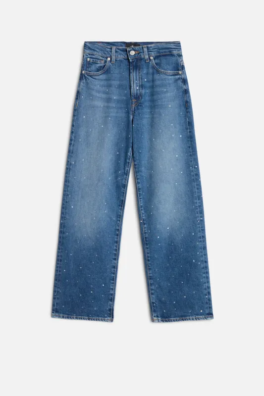 EMBELLISHED STOVEPIPE STRAIGHT ANKLE in Comfort Blue Shine made by 7 For All Mankind