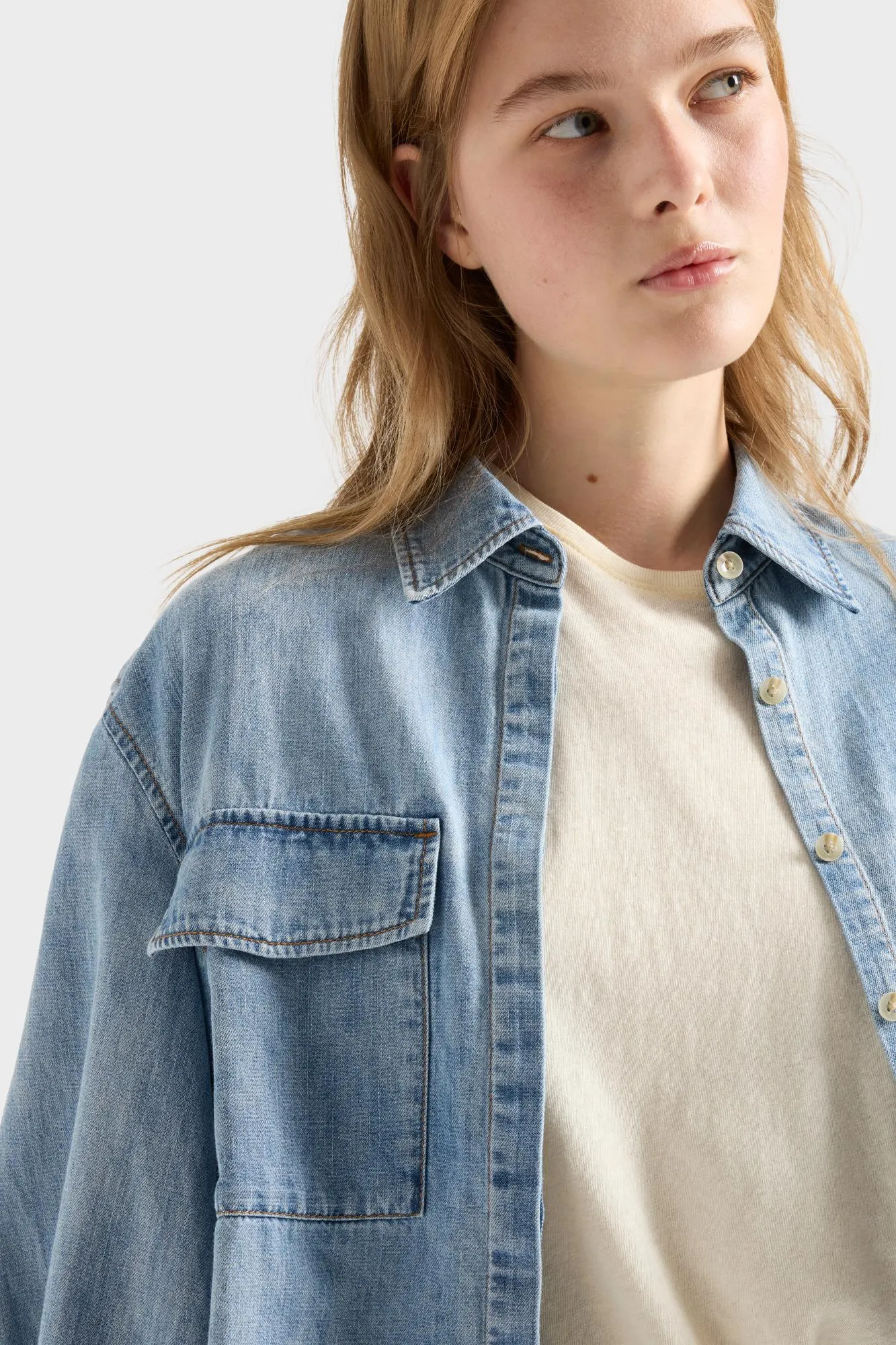 LONG SLEEVE REGULAR SHIRT in Denim Loft sold by 7 For All Mankind product image thumbnail 4