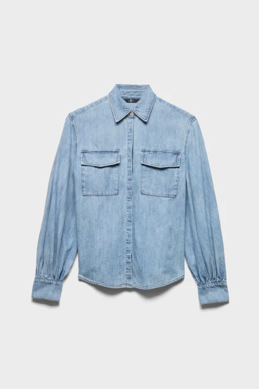 LONG SLEEVE REGULAR SHIRT in Denim Loft made by 7 For All Mankind