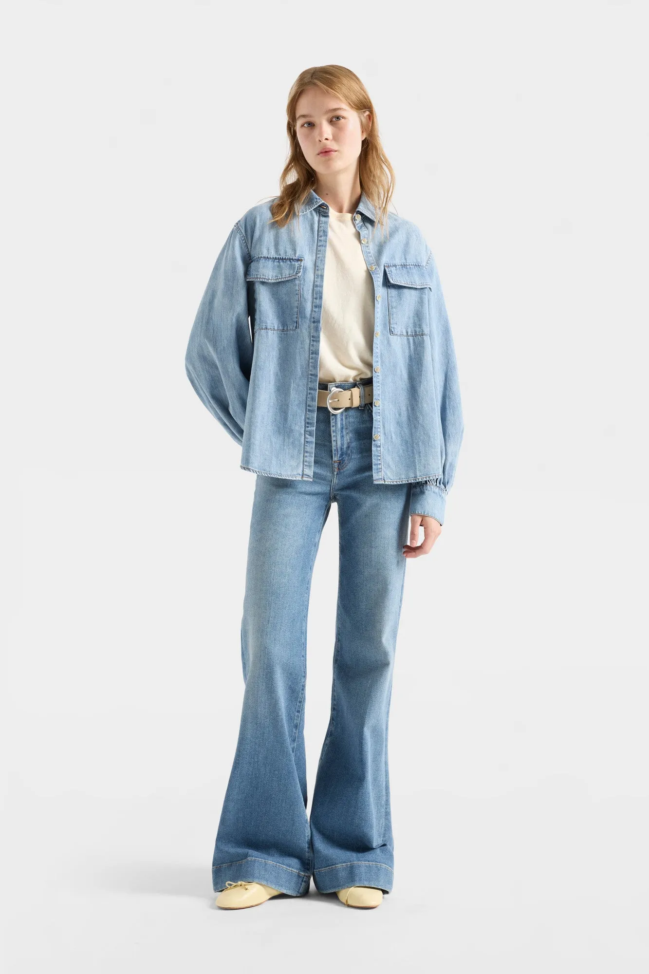 LONG SLEEVE REGULAR SHIRT in Denim Loft sold by 7 For All Mankind product image thumbnail 2