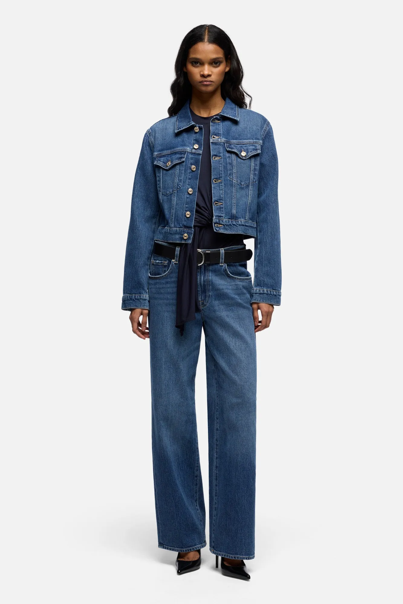 DARTED SHRUNKEN JACKET in Comfort Seaside sold by 7 For All Mankind product image thumbnail 2