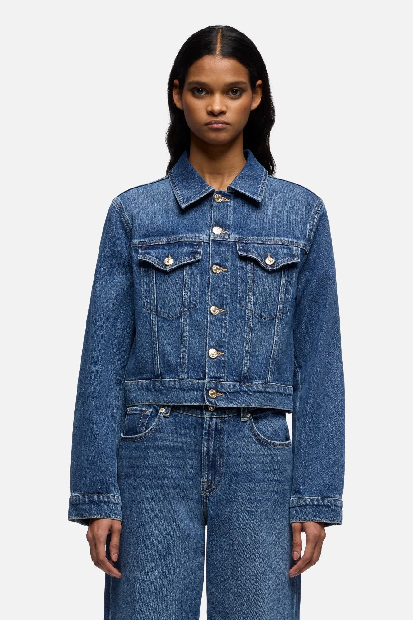 DARTED SHRUNKEN JACKET in Comfort Seaside sold by 7 For All Mankind product image thumbnail 3