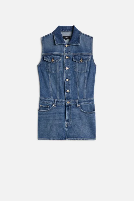 DARTED MINI DRESS in Comfort Seaside made by 7 For All Mankind