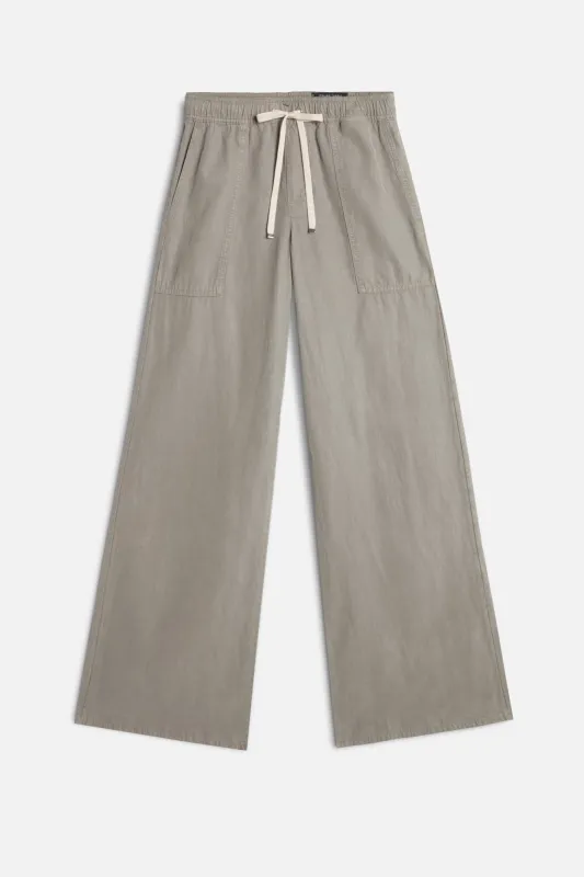 UTILITY PULL ON WIDE LEG in Lyocell Linen Military made by 7 For All Mankind