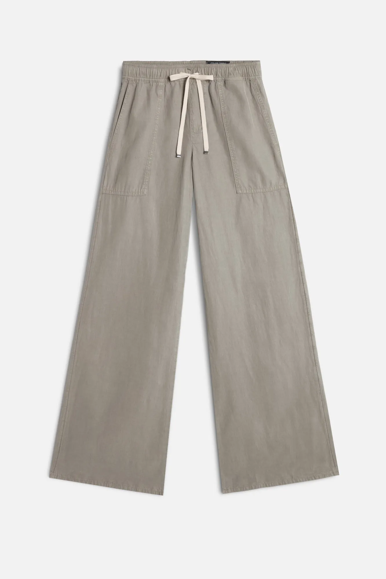 UTILITY PULL ON WIDE LEG in Lyocell Linen Military sold by 7 For All Mankind