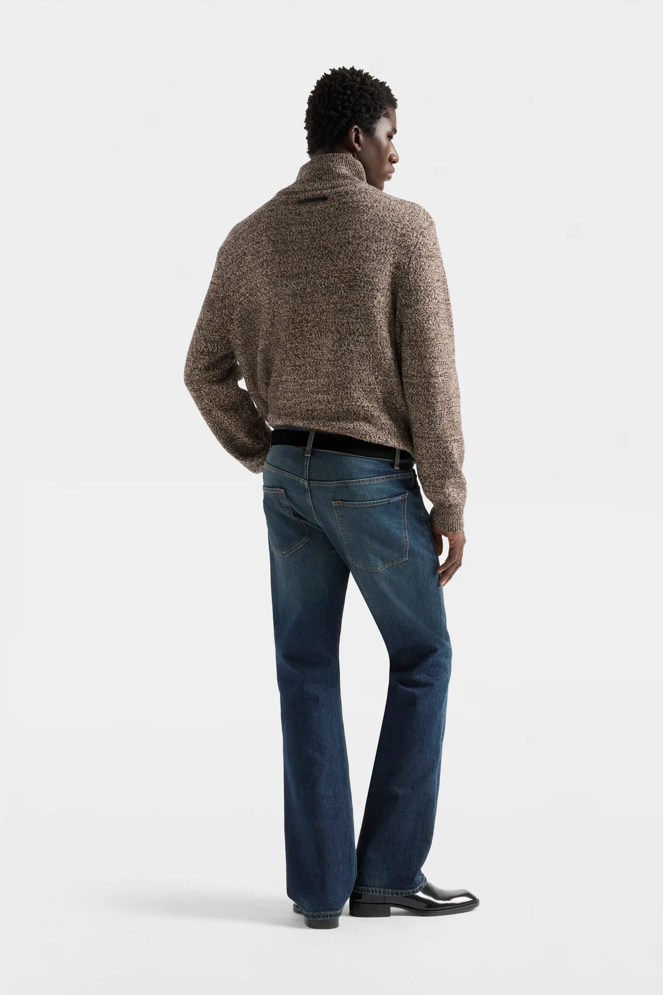 HALF ZIP SWEATER in Cotton Wool Parchment sold by 7 For All Mankind product image thumbnail 5