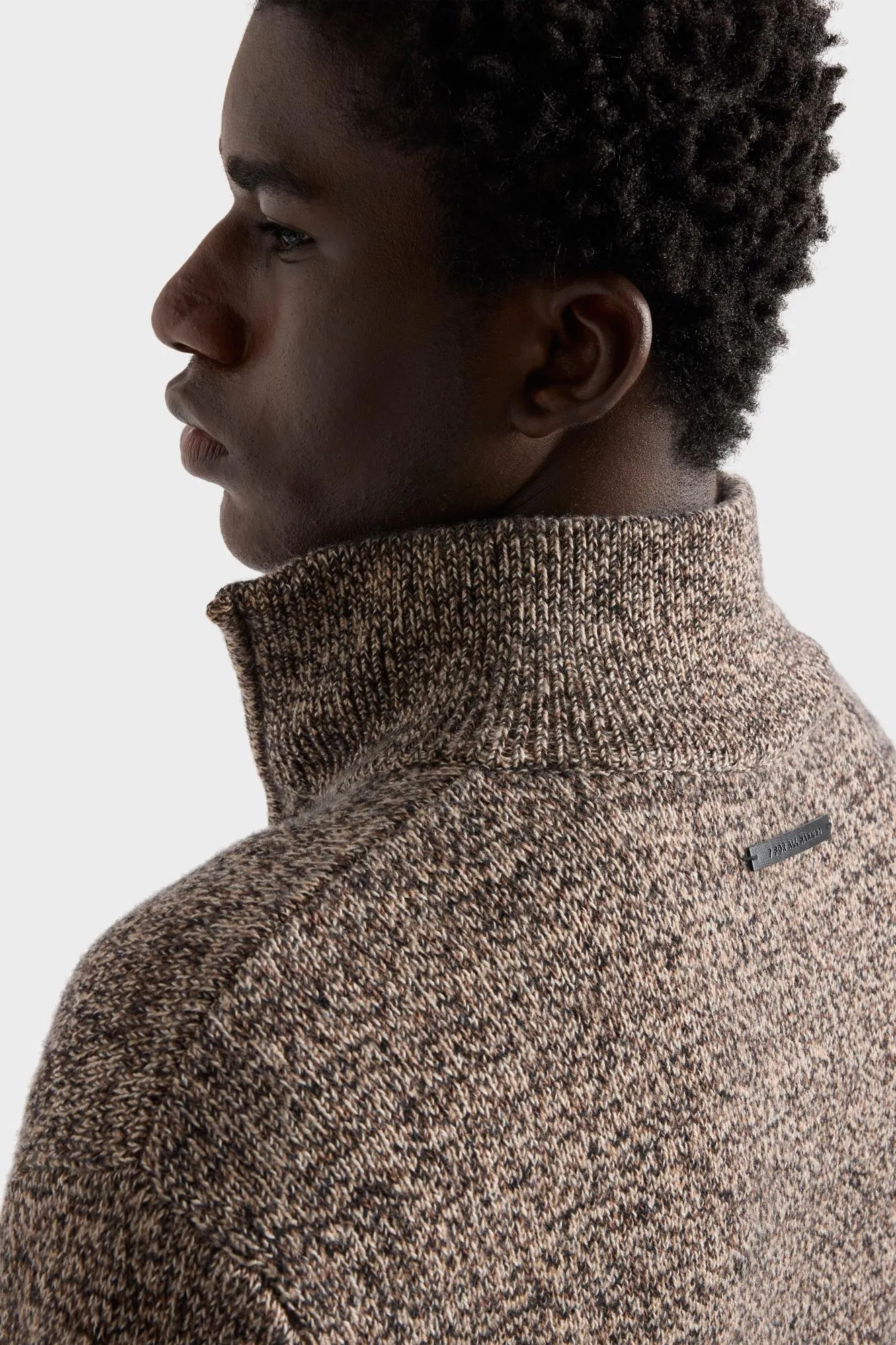 HALF ZIP SWEATER in Cotton Wool Parchment sold by 7 For All Mankind product image thumbnail 4