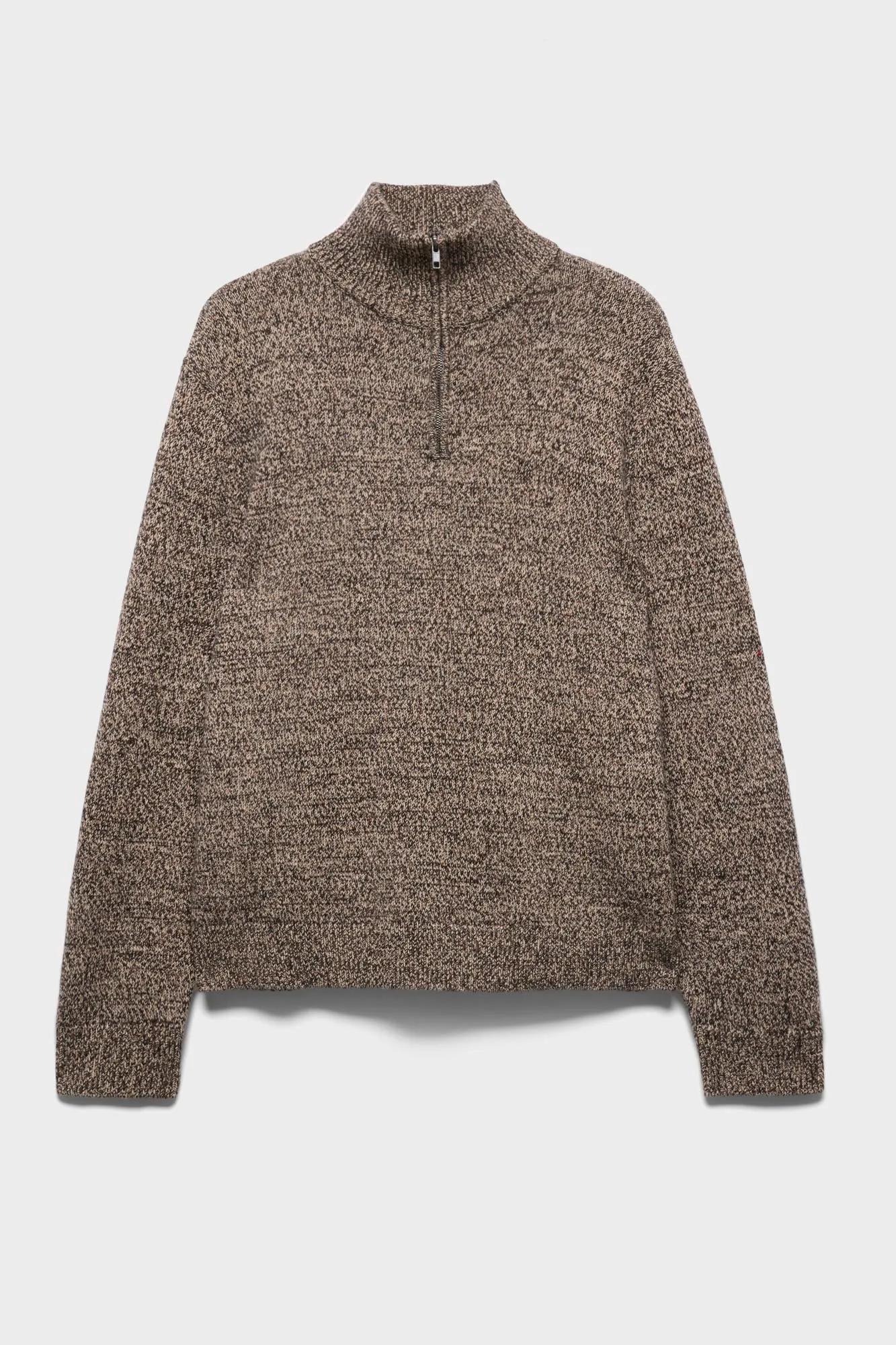 HALF ZIP SWEATER in Cotton Wool Parchment sold by 7 For All Mankind