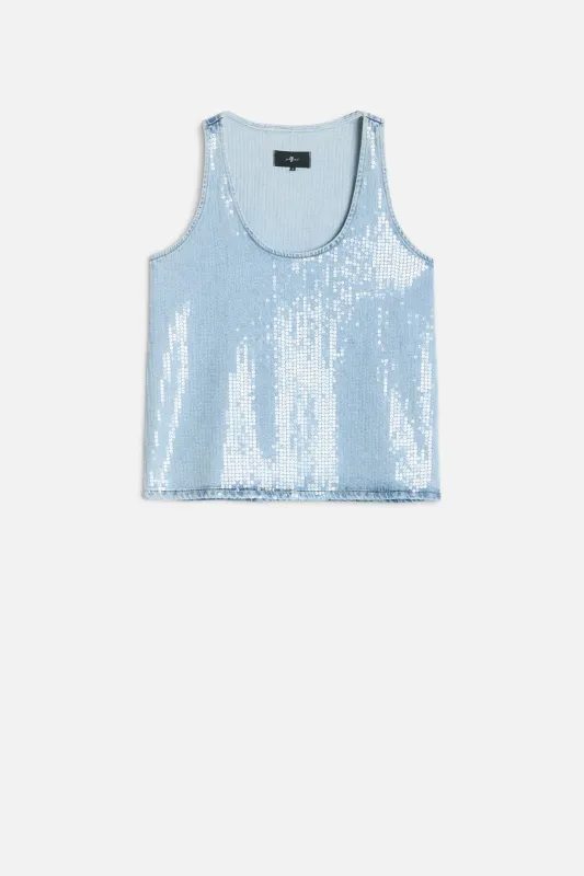 MANKIND Long Tank in Shimmer made by 7 For All Mankind