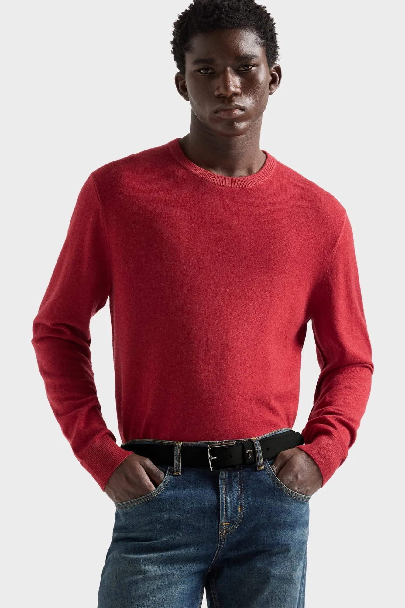 CREWNECK SWEATER in Wool Burgundy sold by 7 For All Mankind product image thumbnail 3