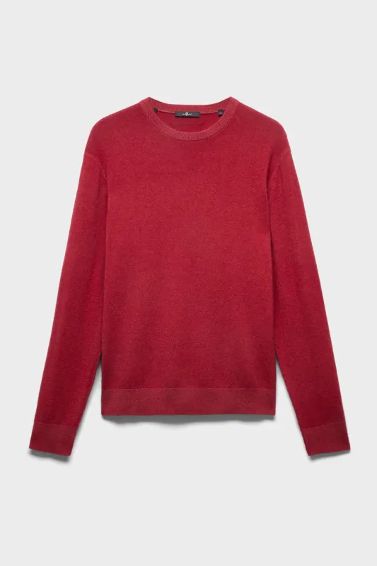 CREWNECK SWEATER in Wool Burgundy made by 7 For All Mankind