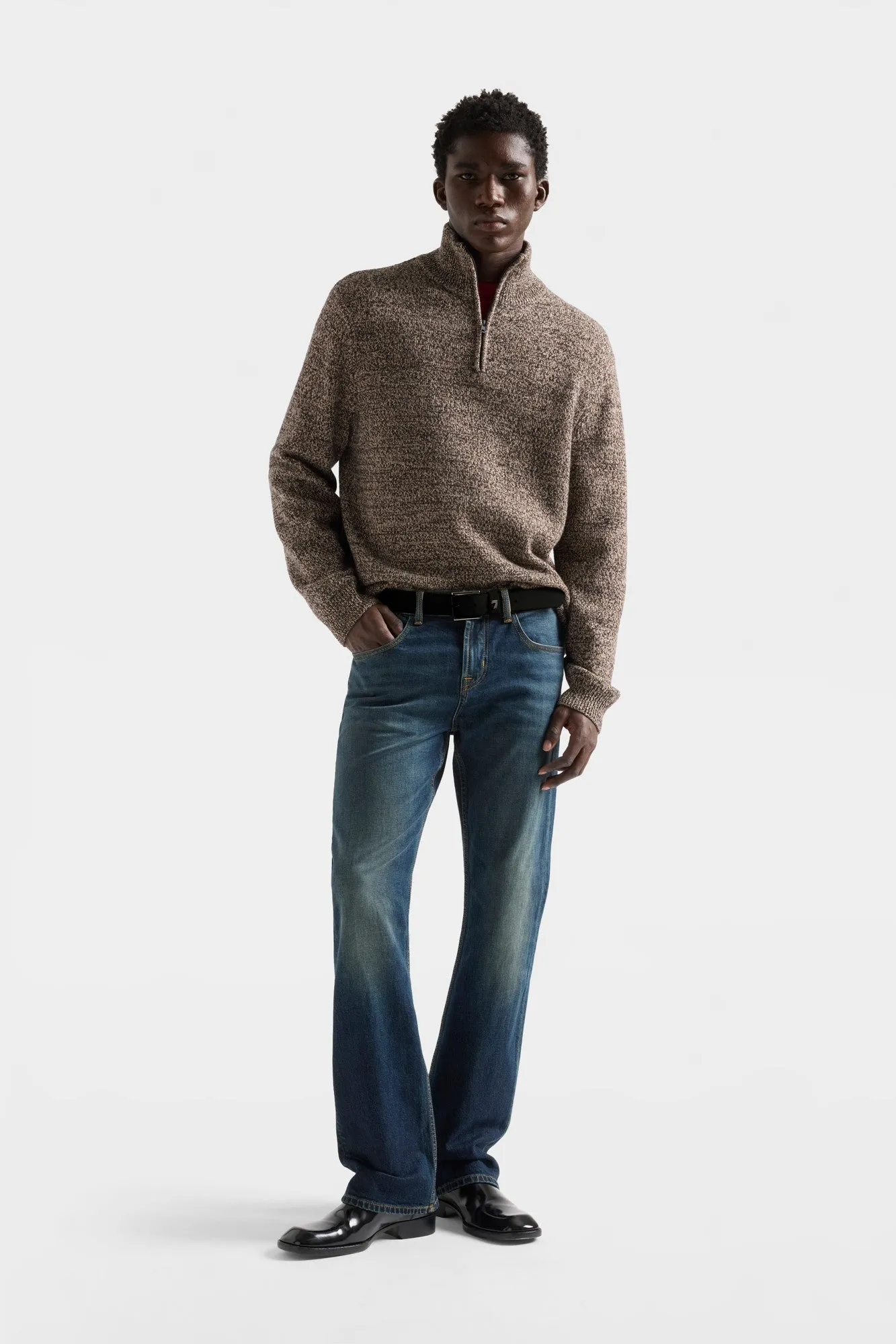 CREWNECK SWEATER in Wool Burgundy sold by 7 For All Mankind product image thumbnail 2