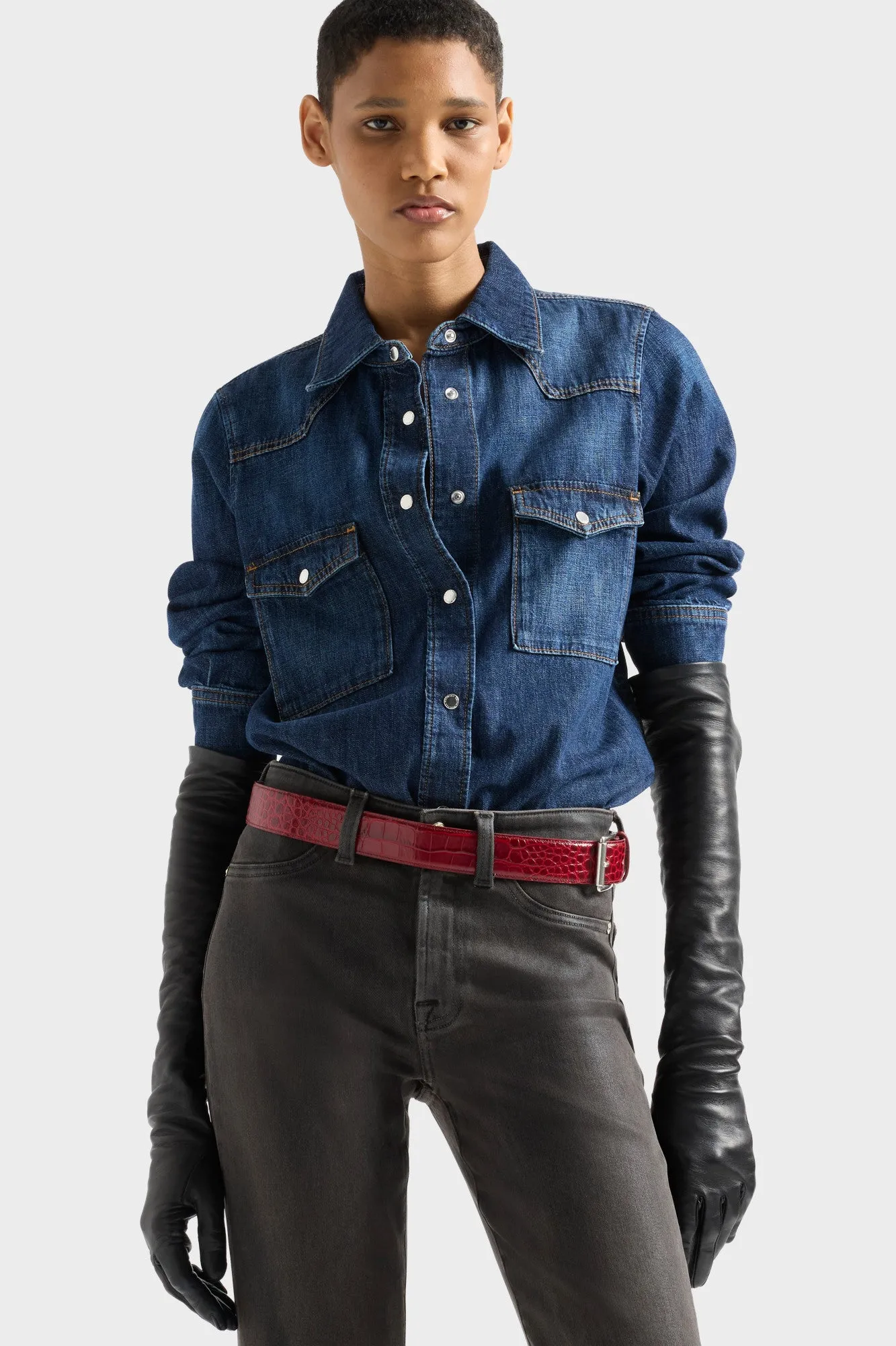 WESTERN SHIRT in Denim Rainfall sold by 7 For All Mankind product image thumbnail 3