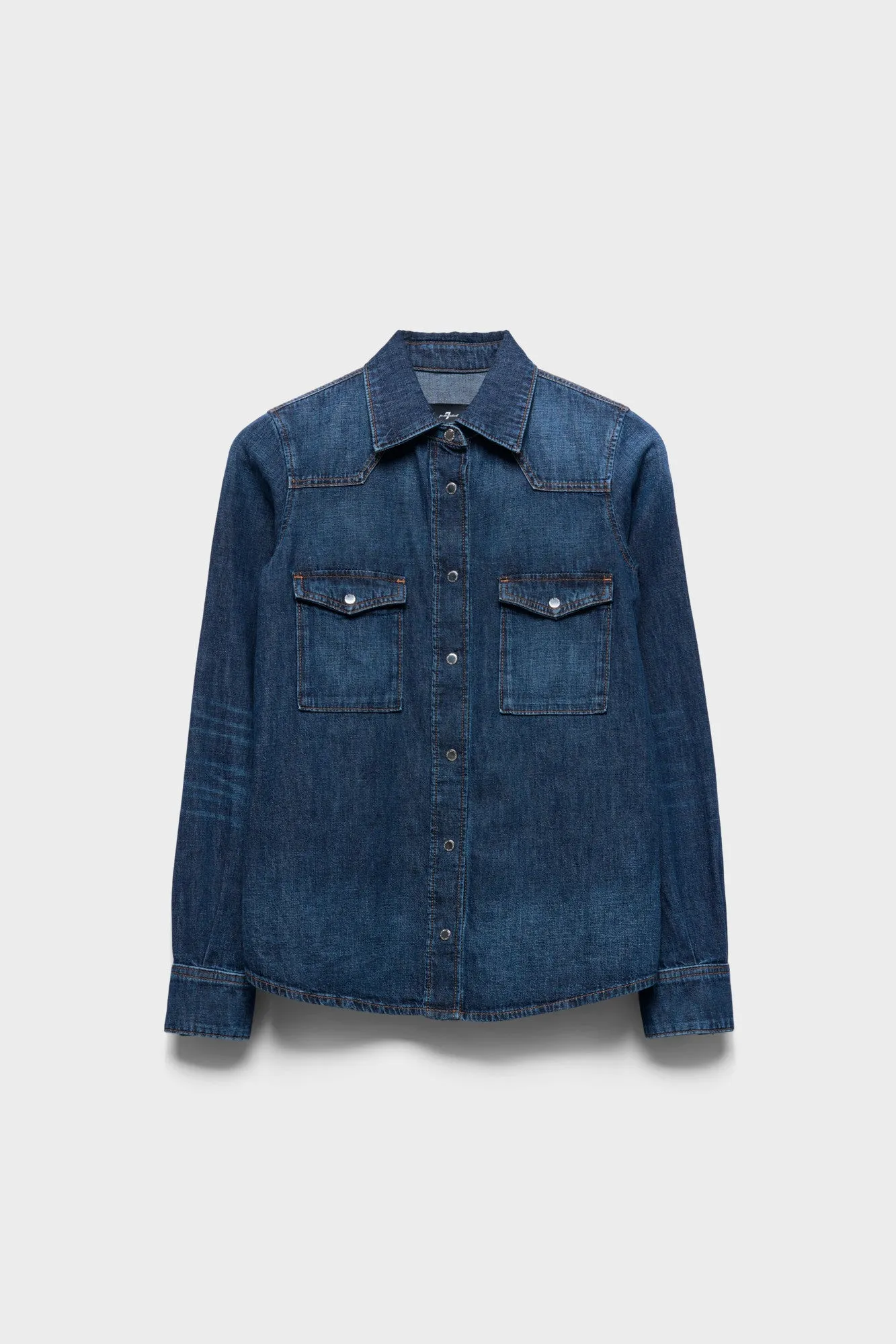WESTERN SHIRT in Denim Rainfall sold by 7 For All Mankind