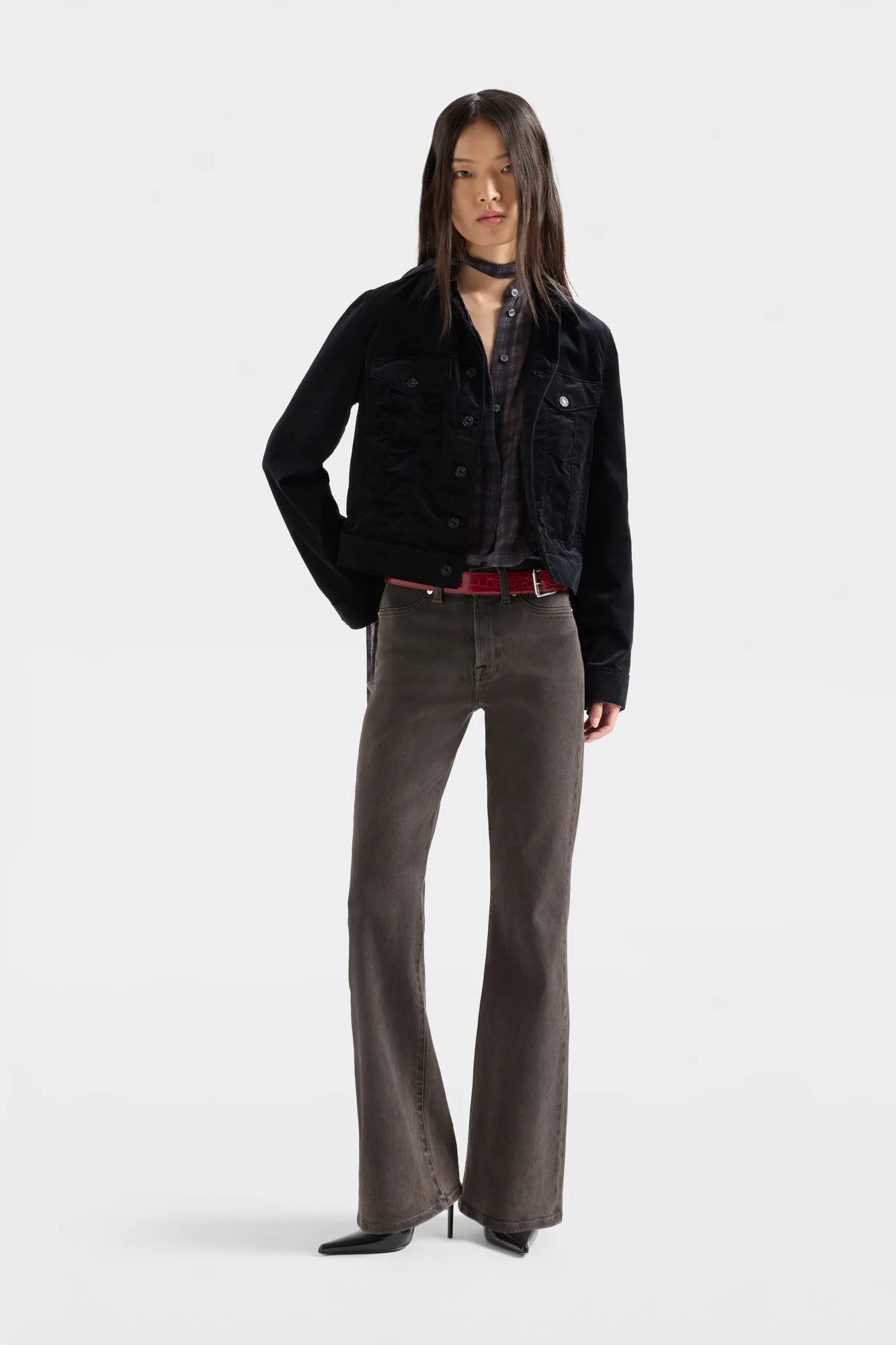 LEGGY BOOTCUT in Coated Denim Brown sold by 7 For All Mankind product image thumbnail 2