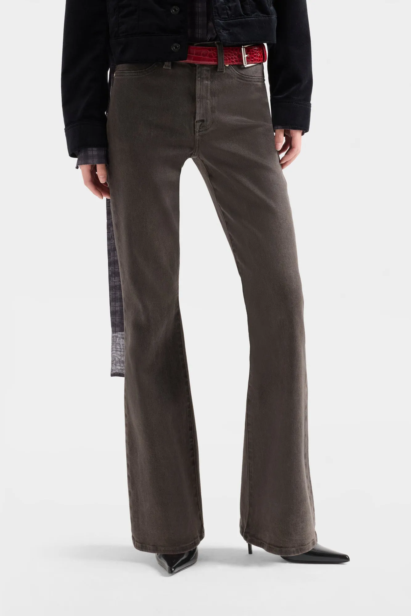 LEGGY BOOTCUT in Coated Denim Brown sold by 7 For All Mankind product image thumbnail 3