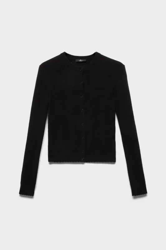 POINTELLE CARDIGAN in Cashmere Coal made by 7 For All Mankind