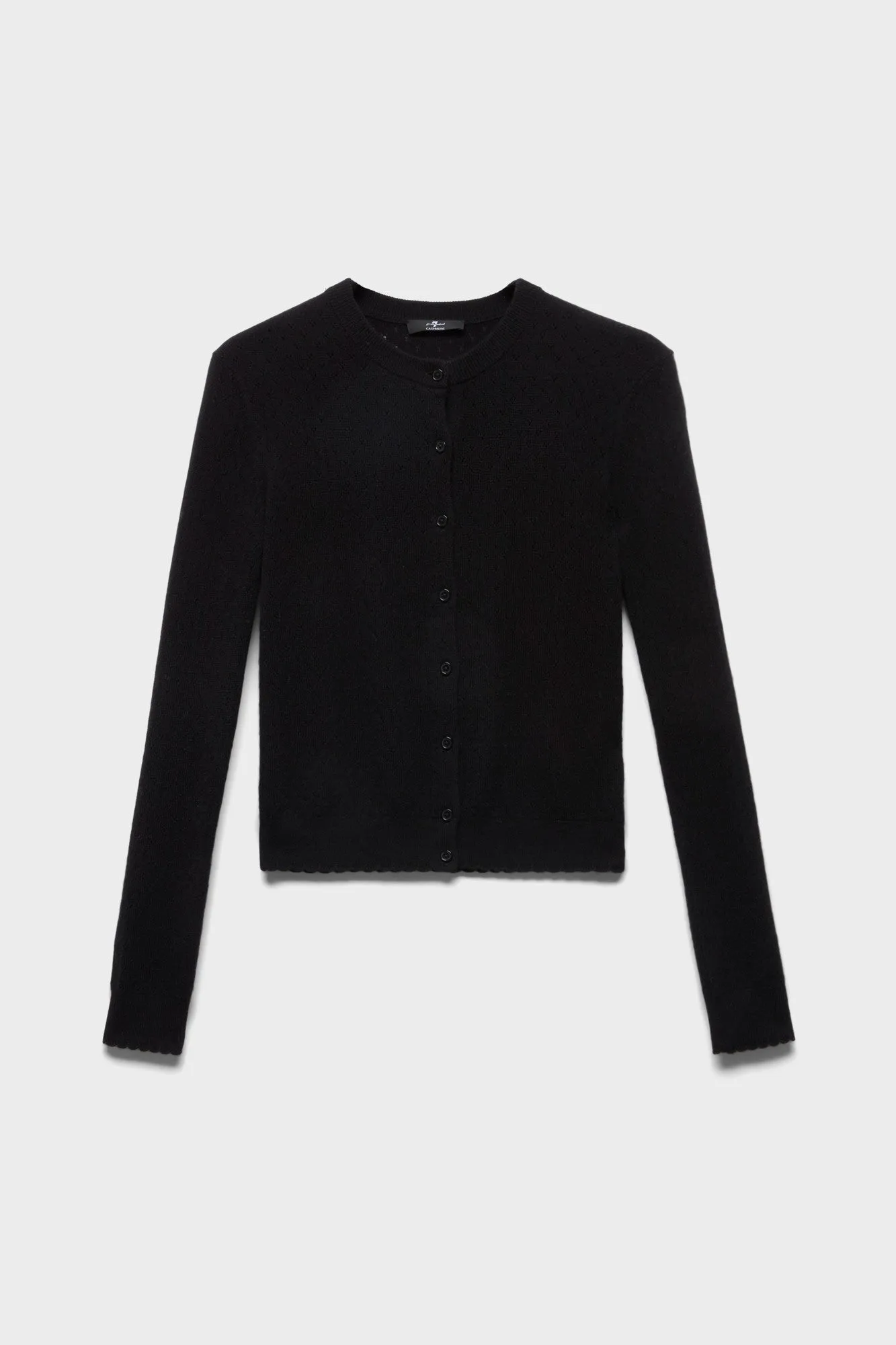 POINTELLE CARDIGAN in Cashmere Coal sold by 7 For All Mankind