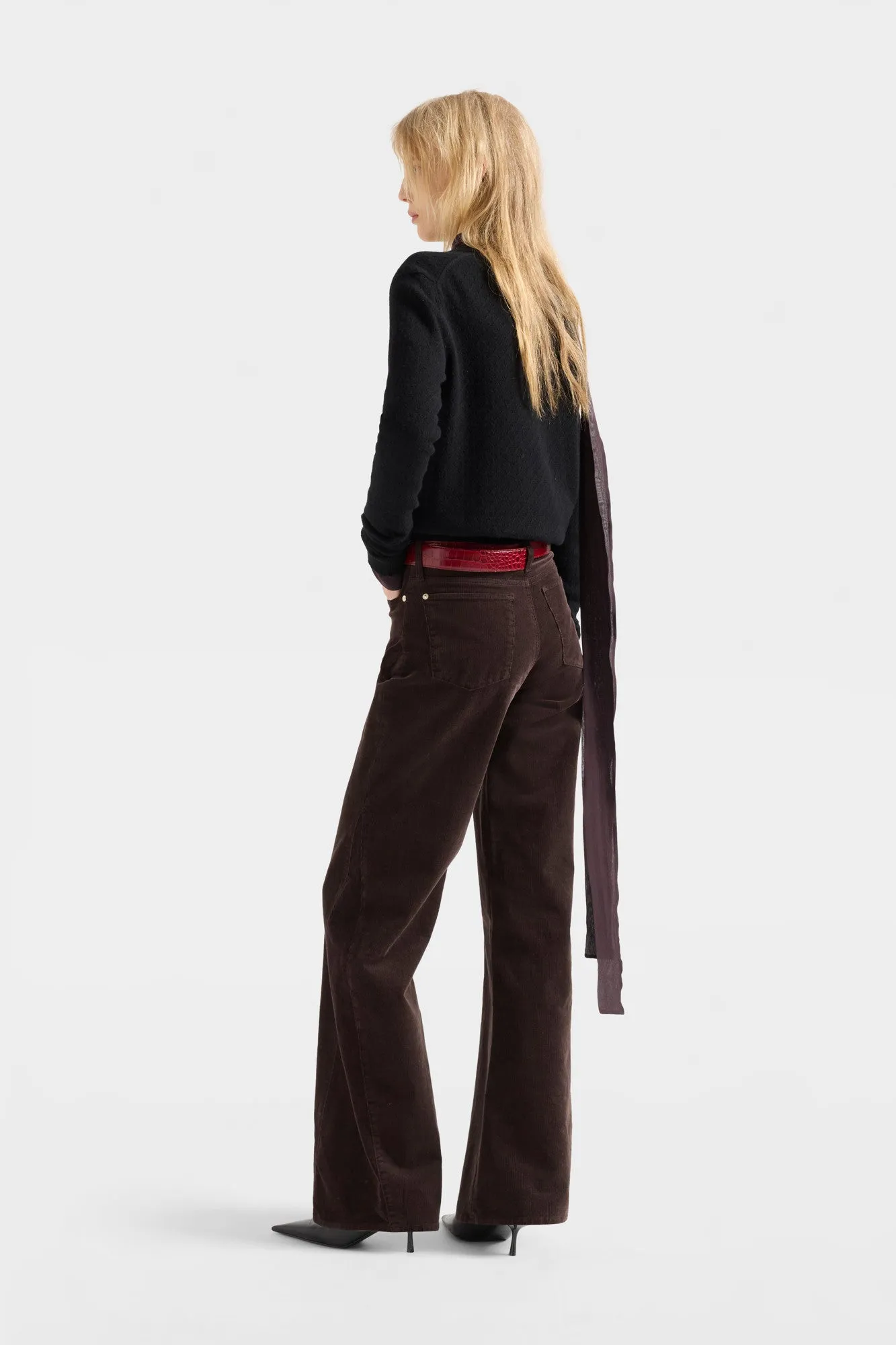 POINTELLE CARDIGAN in Cashmere Coal sold by 7 For All Mankind product image thumbnail 5