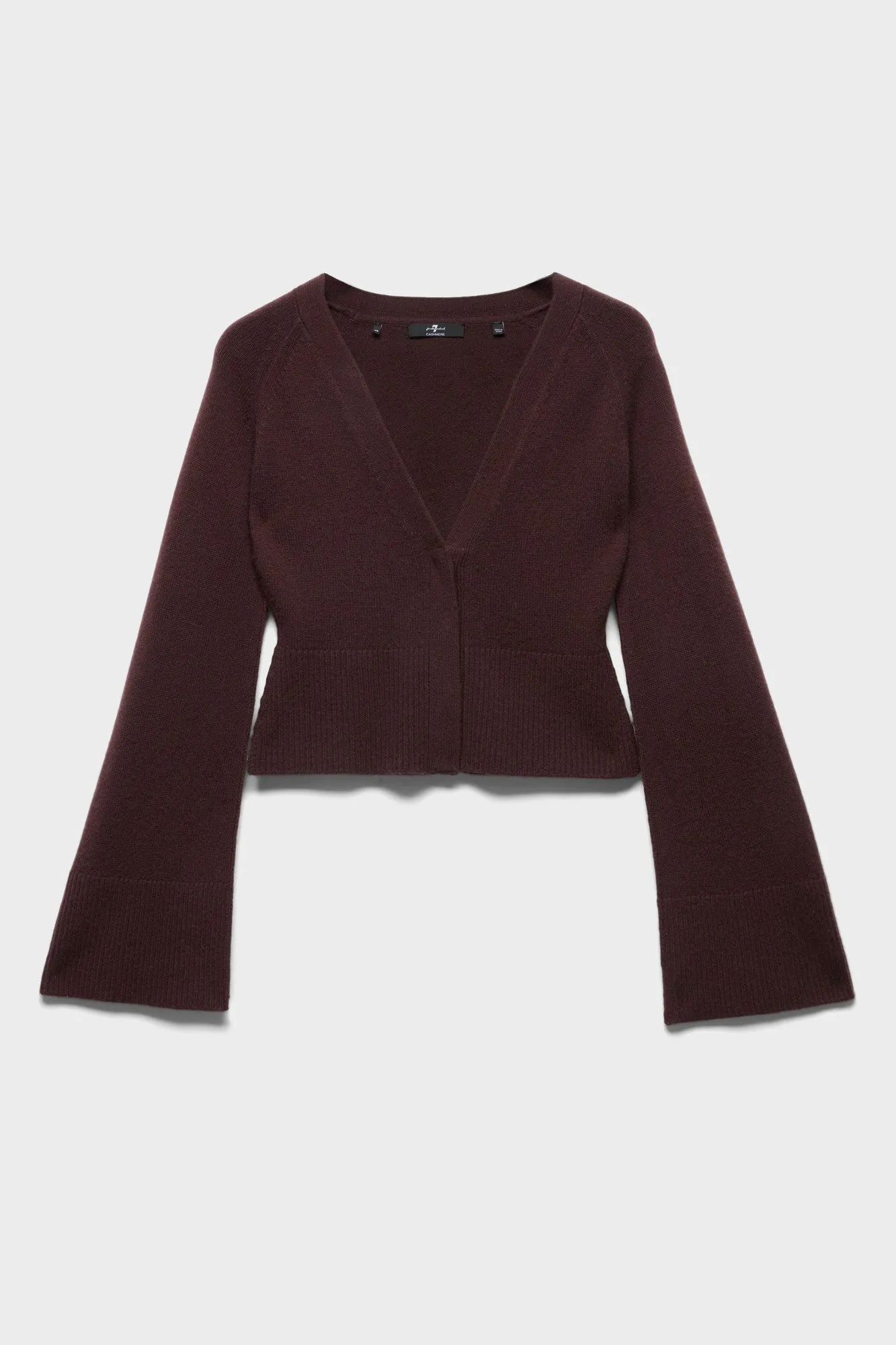LARGE RIB CARDIGAN in Cashmere Coffee Bean sold by 7 For All Mankind