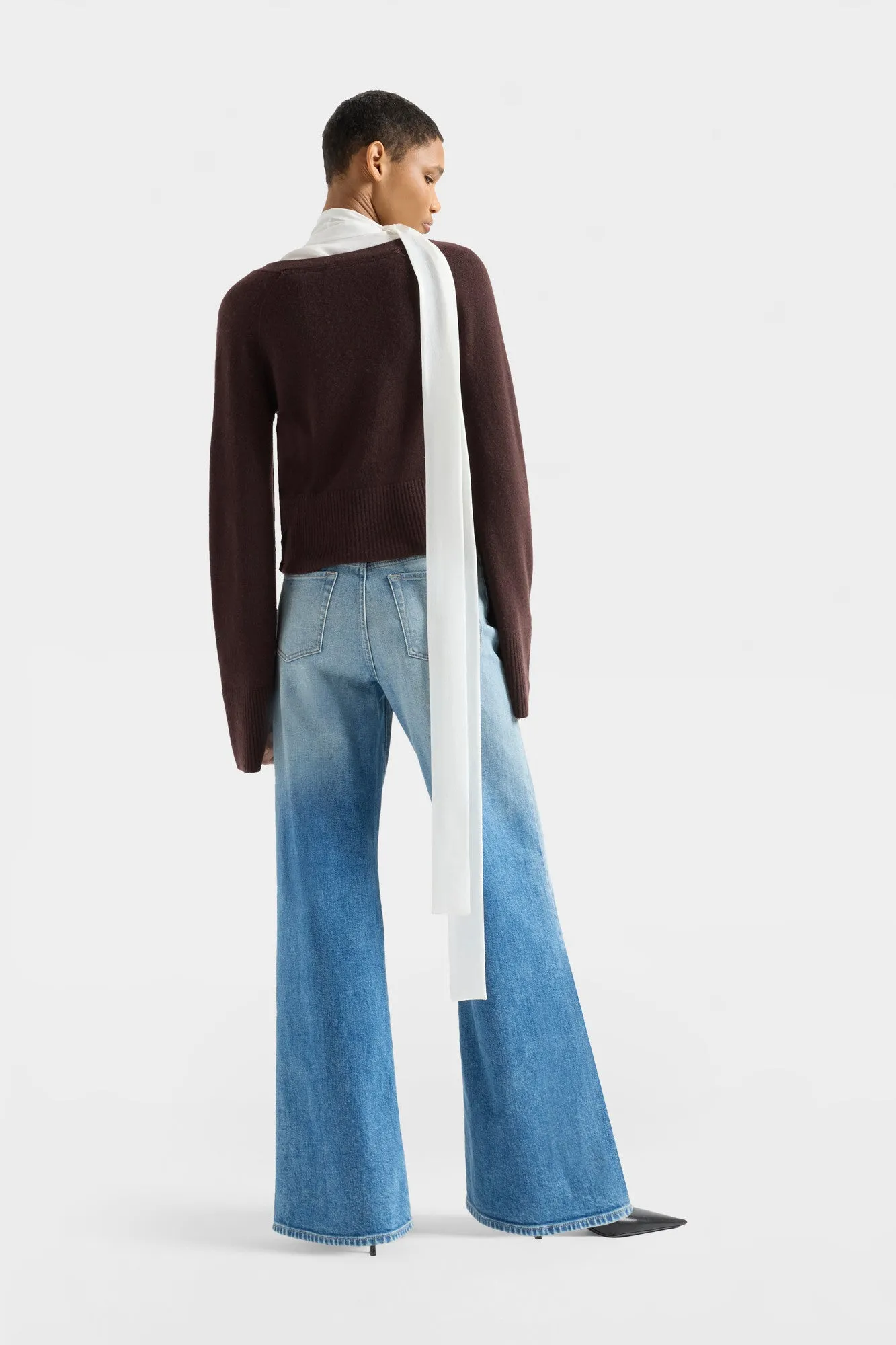 LARGE RIB CARDIGAN in Cashmere Coffee Bean sold by 7 For All Mankind product image thumbnail 5