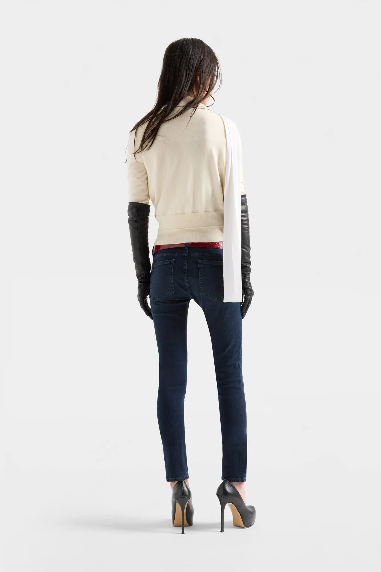 DOUBLE RIB POLO SWEATER in Cashmere White sold by 7 For All Mankind product image thumbnail 5